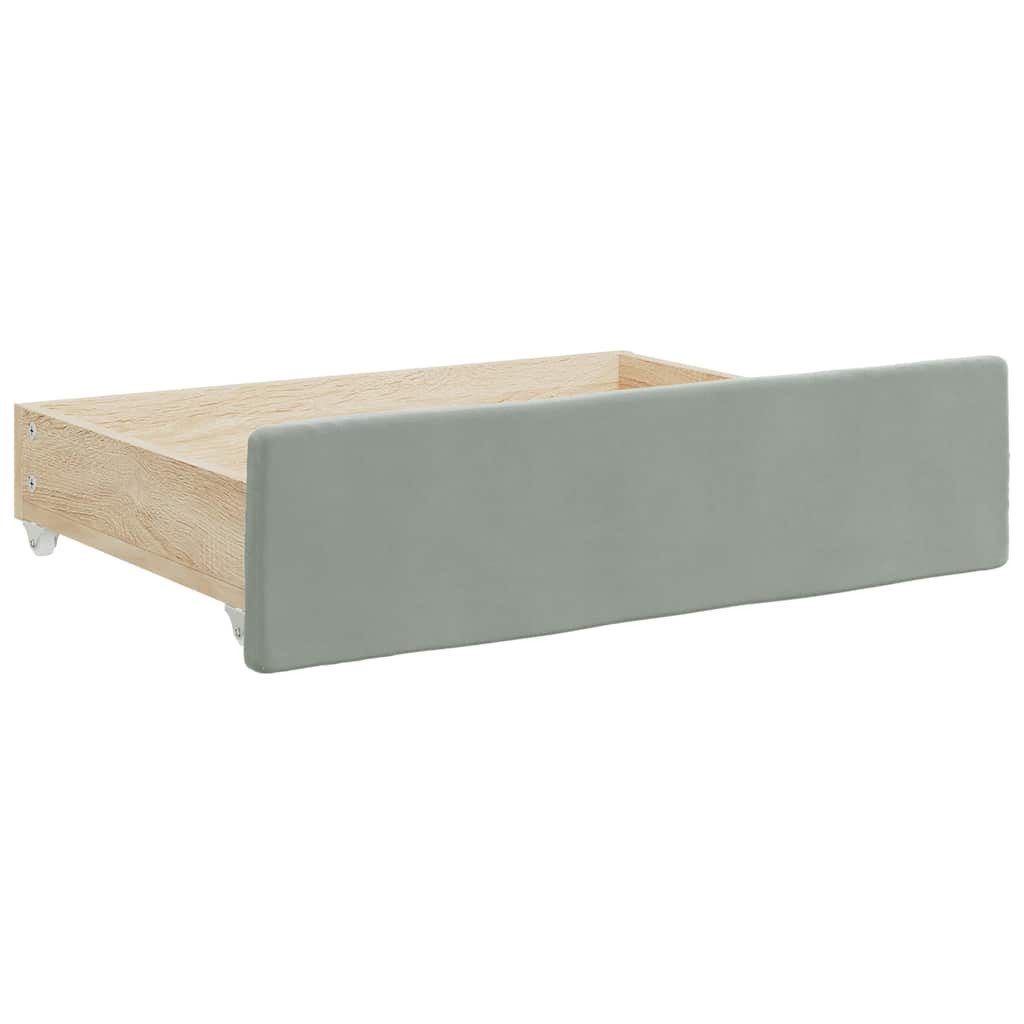 furnicato Bettschubkasten Bettschubladen Hellgrau 67 x 50 x 16 cm - Zusätzlicher Stauraum (1 St), Samtbezogene Unterbettkommode mit Rollen für das Schlafzimmer