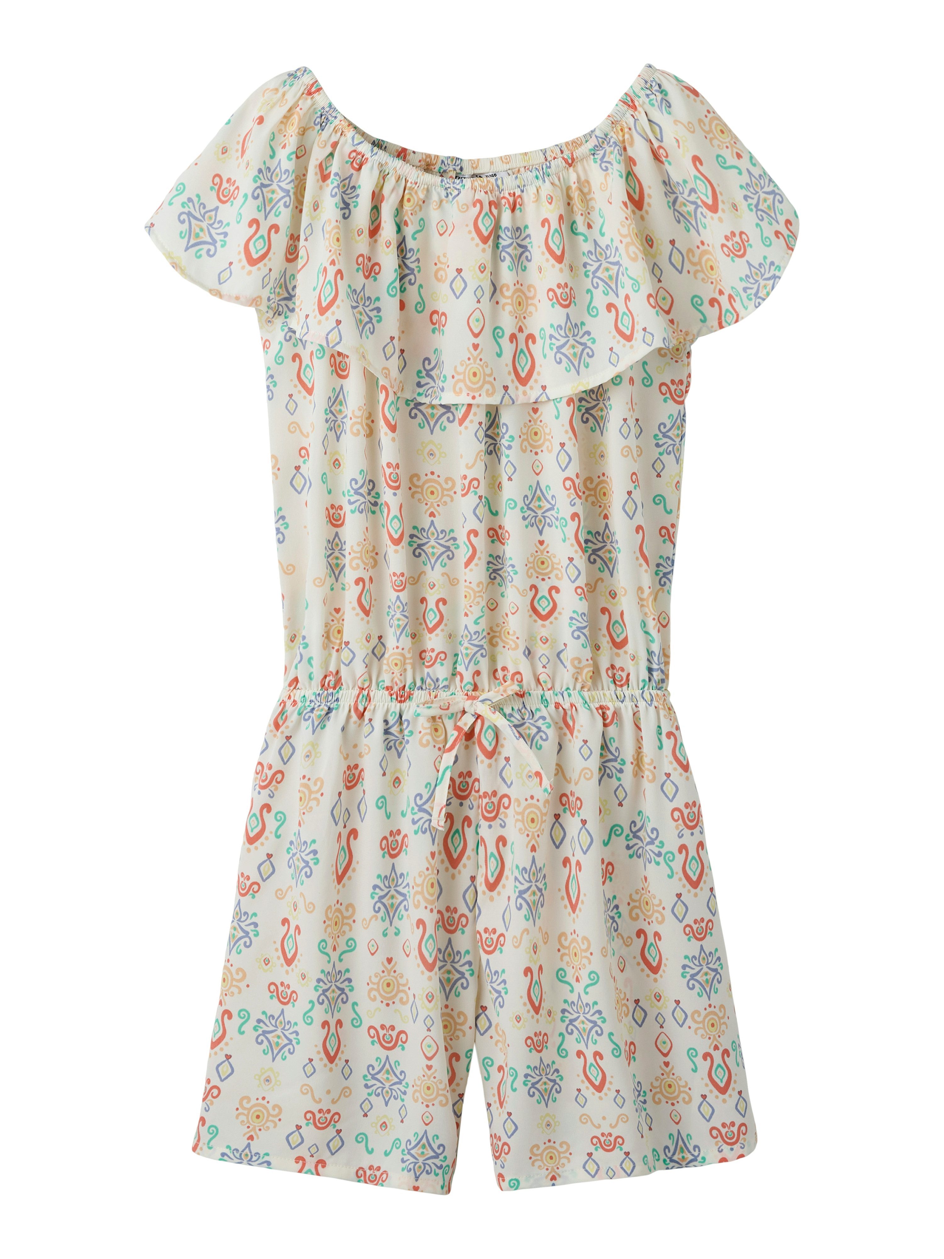 Name It Kurzoverall NKFVINAYA PLAYSUIT FFF Kunstfaser, elastischer Bund, Allover-Druck
