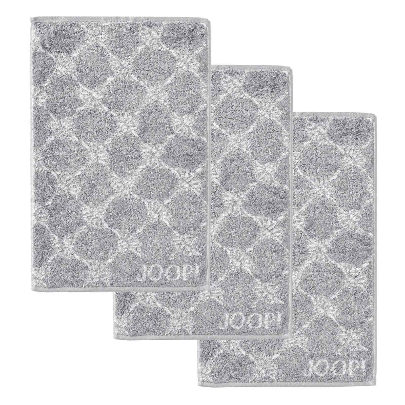 Joop! Gästehandtücher Gästetuch Classic Frottierkollektion, 3er Pack -, Frottier (3-St) Grau Cornflower