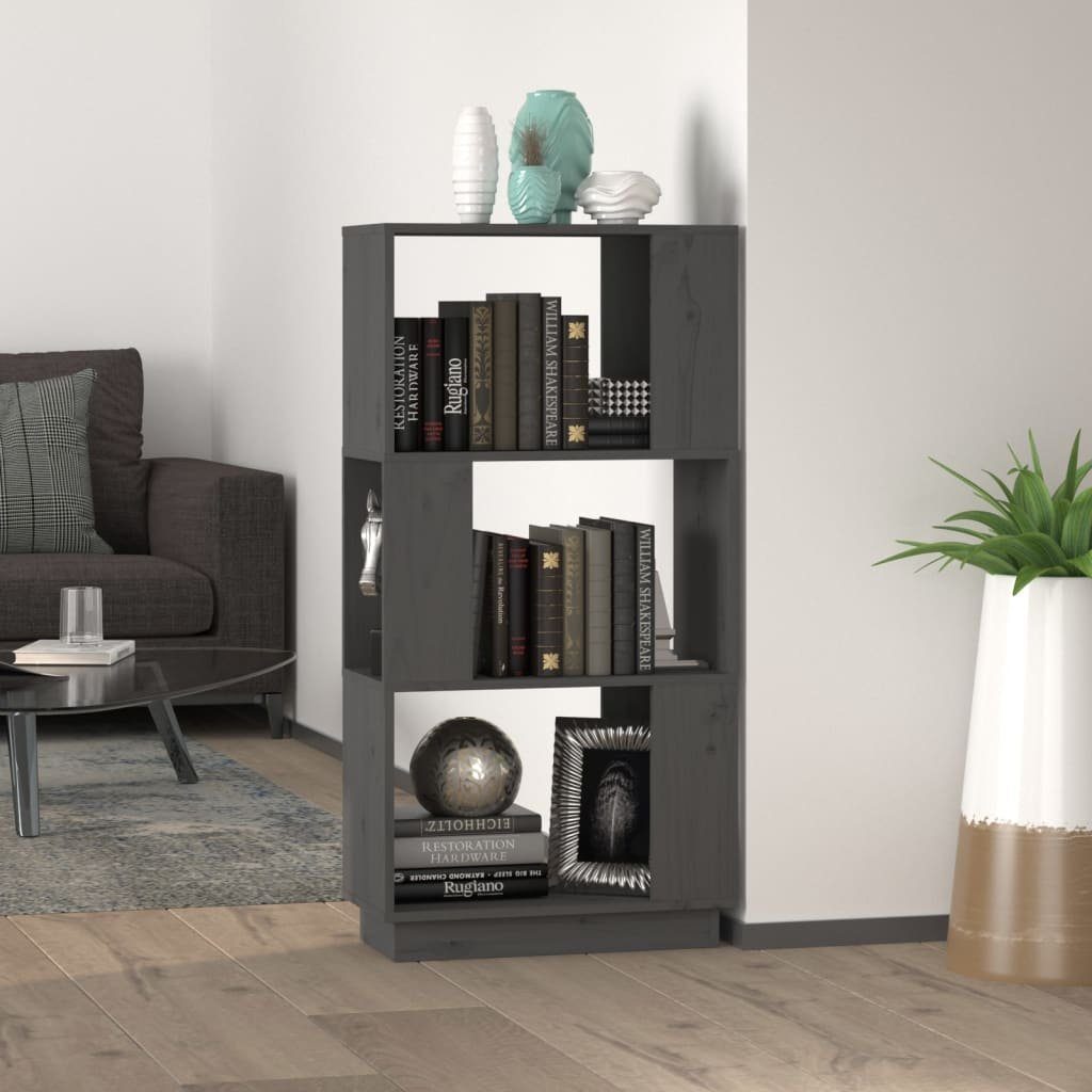 furnicato Bücherregal Vielseitiger Bücherschrank Raumteiler 51x25x101 cm Grau aus, 1-tlg., Offenes Regal mit viel Stauraum und beidseitig nutzbarer Rückseite