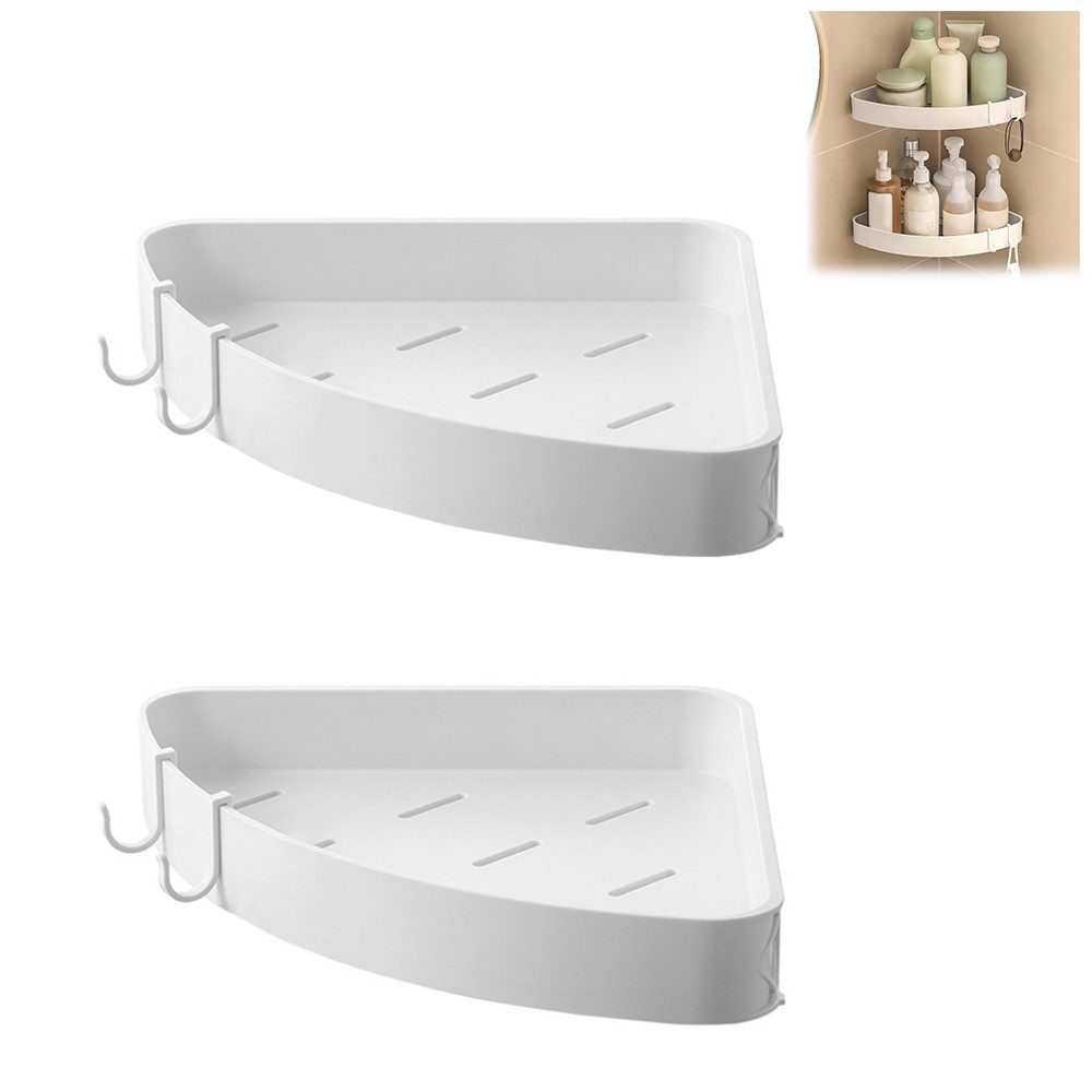 NUODWELL Duschkorb 2 Stück Duschablage Ohne Bohren, Dusche Eckregal mit 4 H günstig online kaufen