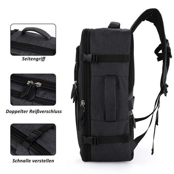 TAN.TOMI Reiserucksack 40L Handgepäck Reiserucksack, Erweiterbarer Handgepäck Rucksack, Große Laptop Rucksack für 17 Zoll, Daypack für Reisen Weekender