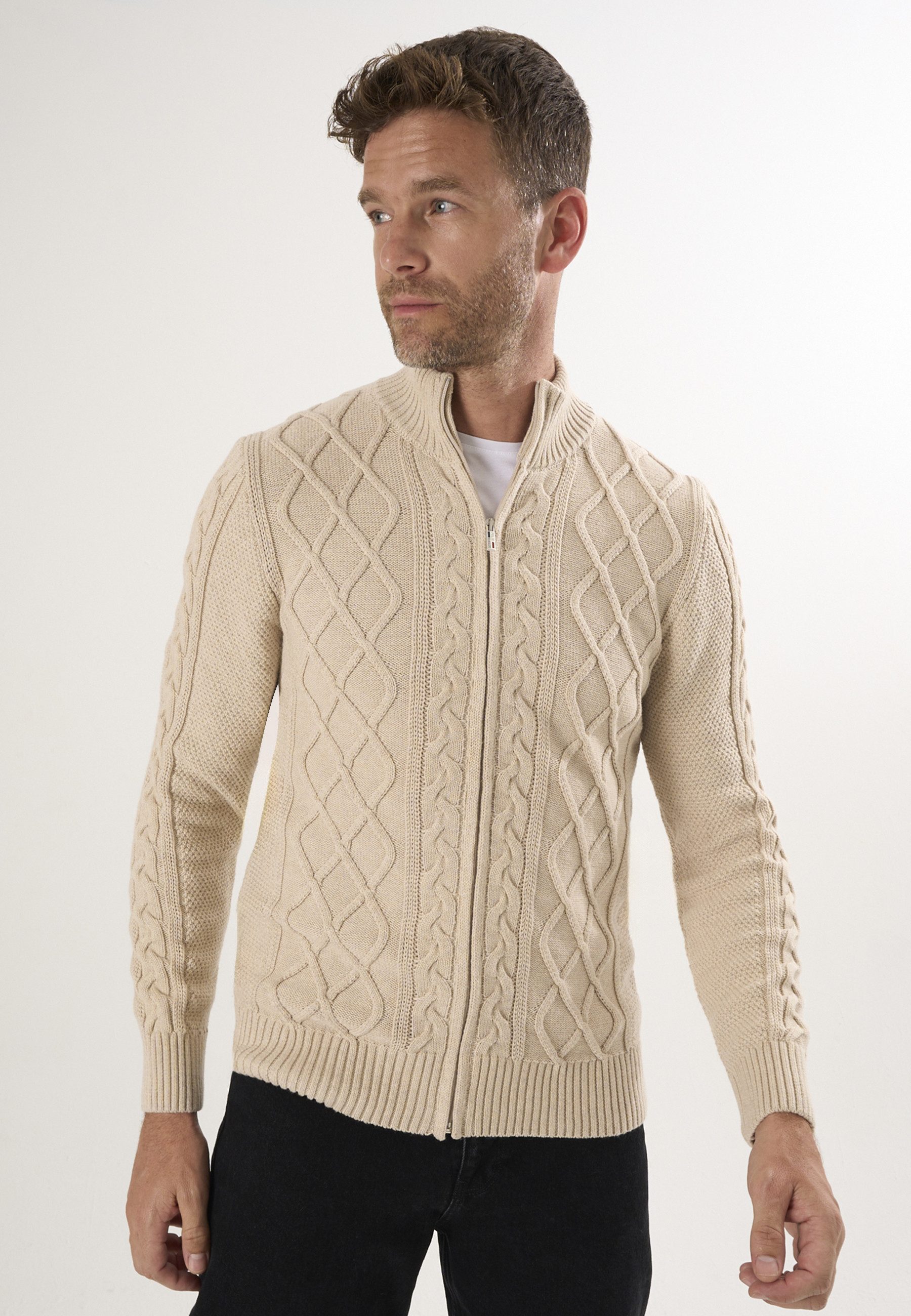 Felix Hardy Strickjacke Strickjacke mit durchgehendem Reißverschluss