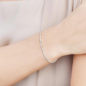 Felino Silberarmband Armband Armkette Damen Frauen Schlicht Filigran Geschenk Schmuckset (1-tlg), 925 Sterling Silber