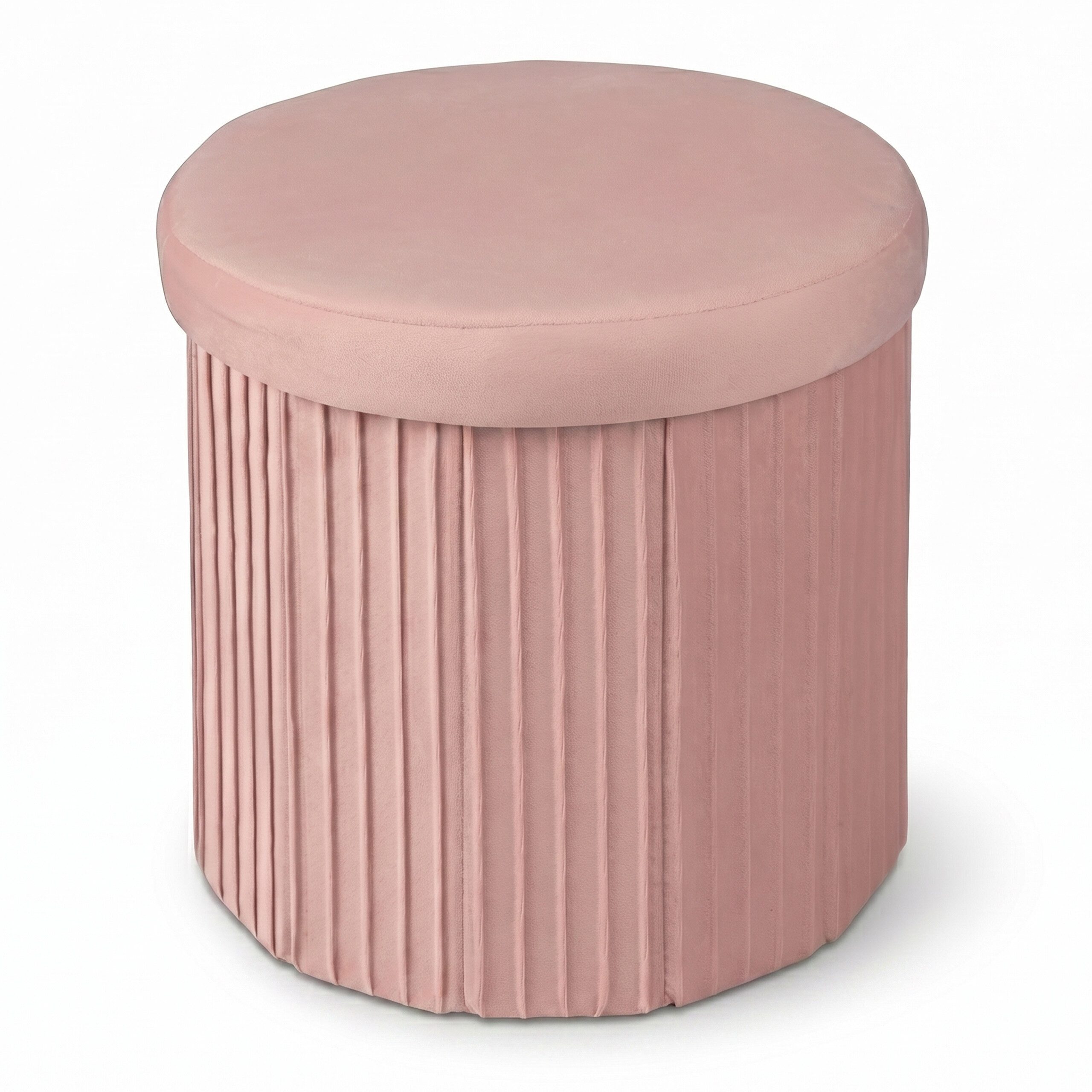 relaxdays Stauraumhocker Hocker aus Samt mit Stauraum (1 St), Rosa