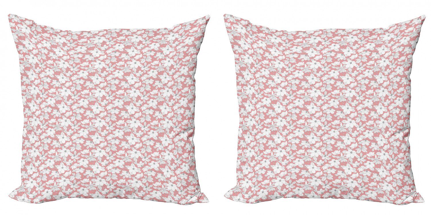 Digitaldruck, Abakuhaus Blumen Magnolias Stück), Rosa (2 Accent Modern Frühling Doppelseitiger Kissenbezüge