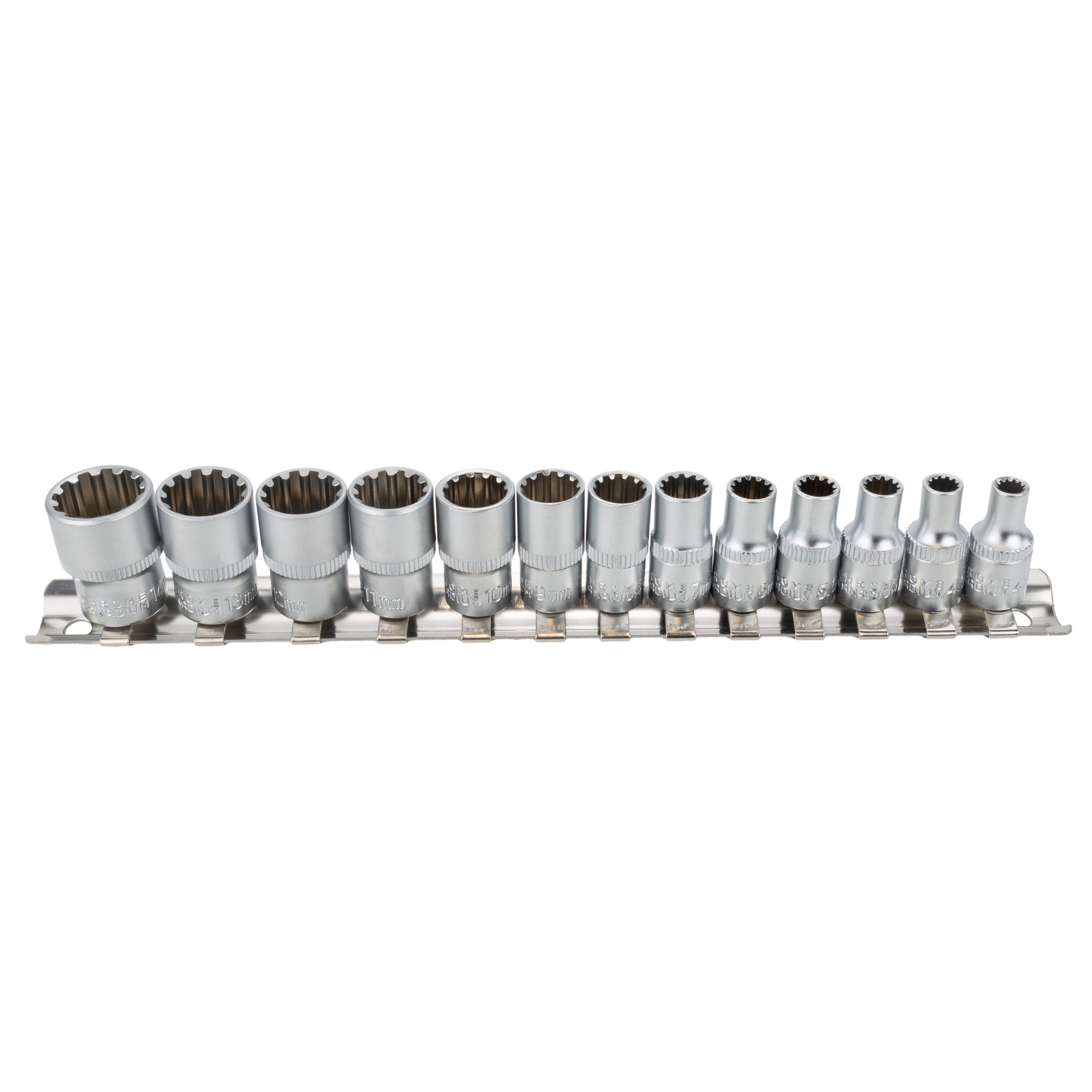 HASKYY Steckschlüssel Multiprofil Steckschlüssel Satz 13-tlg 4-14 mm 5/32"-1/2" zoll