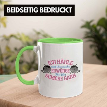 Trendation Tasse Garn-Tasse Geschenkidee für Strick- und Häkelbegeisterte