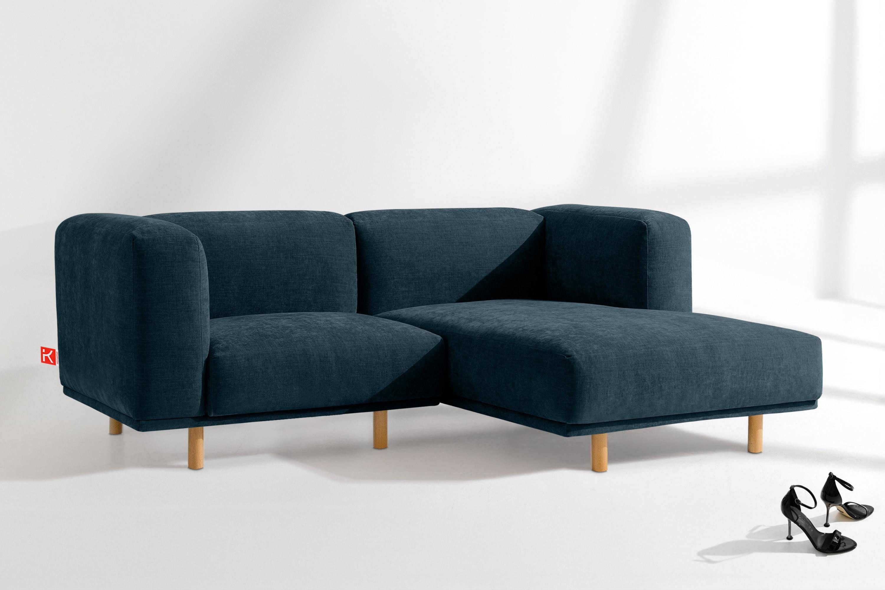 KONSIMO® Ecksofa FOSERO Ecksofa rechts, hergestellt in der EU, handgearbeitet, skandinavisch, Massivholzrahmen