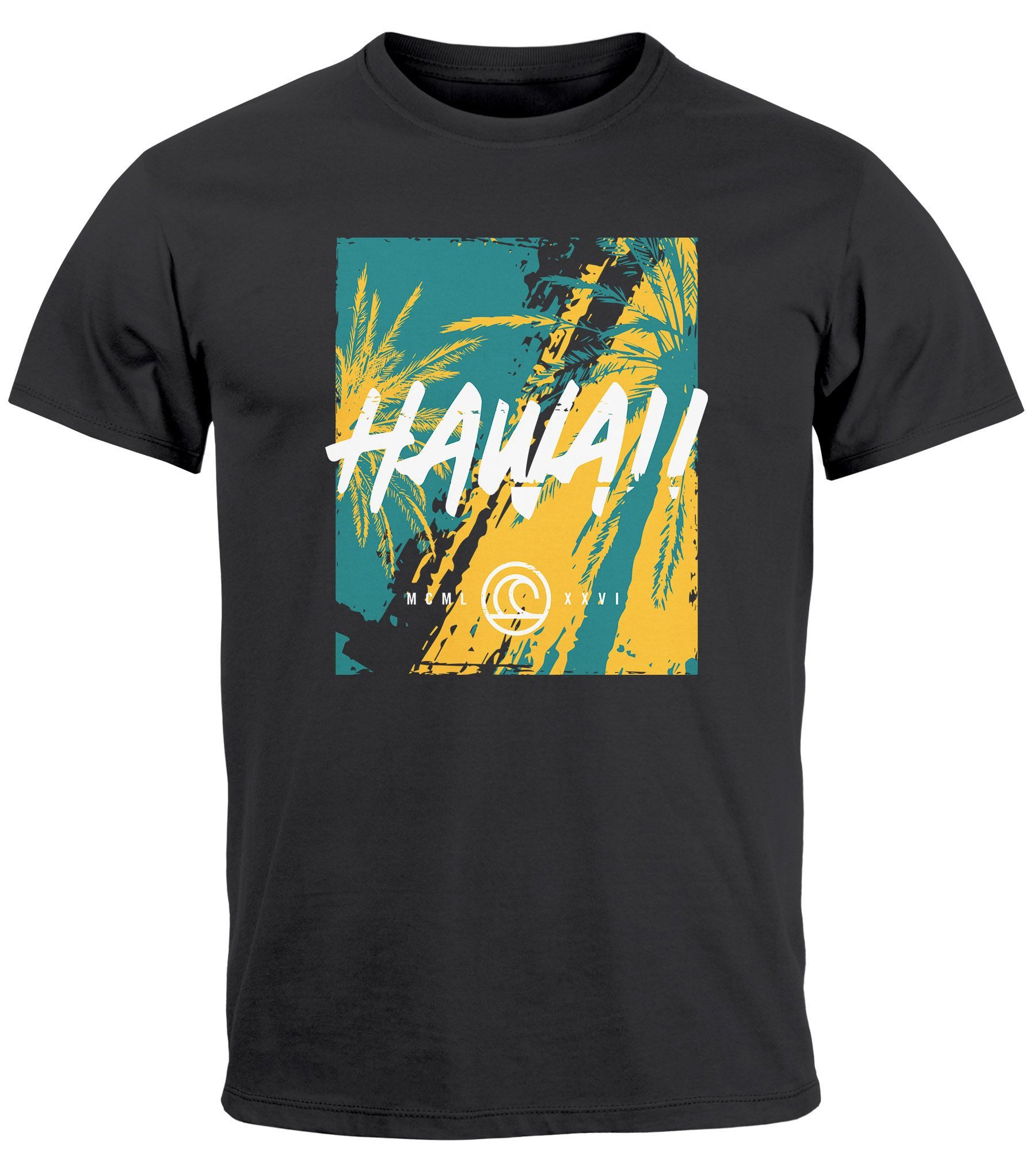 Neverless Print-Shirt Herren T-Shirt Hawaii Surfing günstig online kaufen