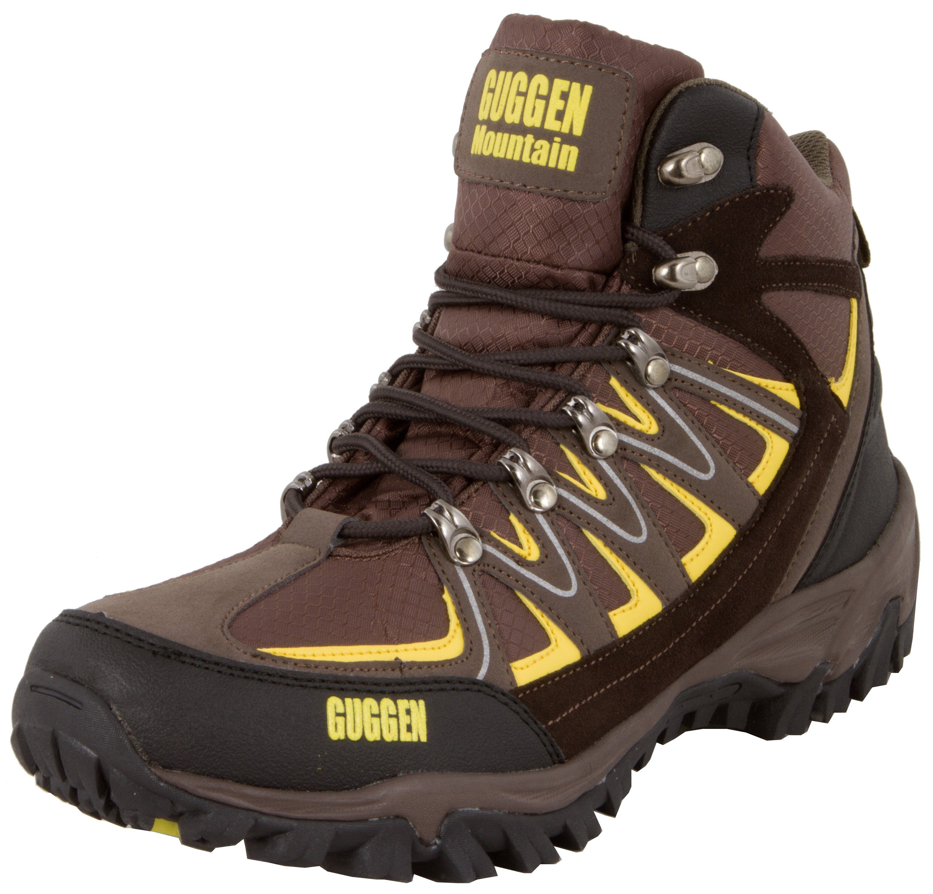 GUGGEN Mountain Herren Wanderstiefel Wanderschuh M009 Trekkingschuhe Wanderschuh Wasserabweisend; Verstärkte Schuhspitze; Softshell und Leder Mix