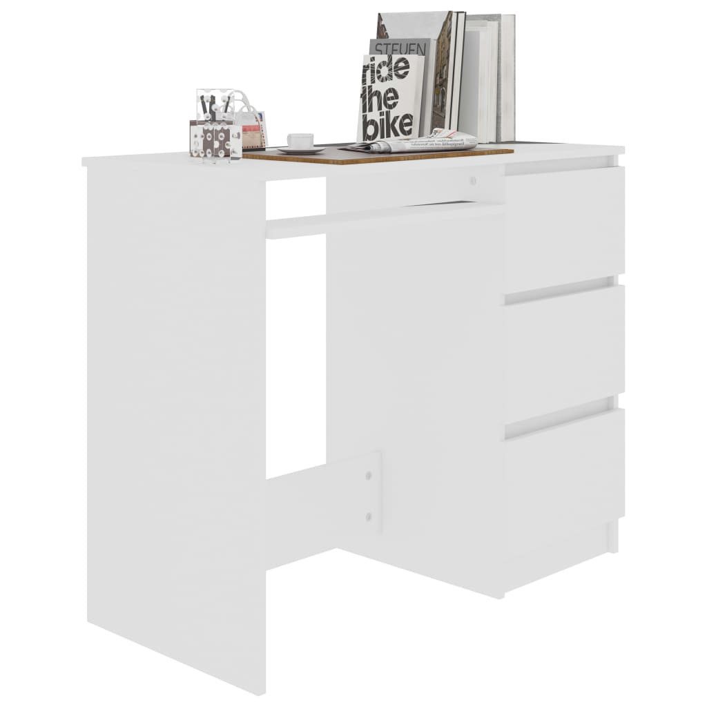 vidaXL Schreibtisch NA Schreibtisch Weiß 90x45x76 cm Spanplatte
