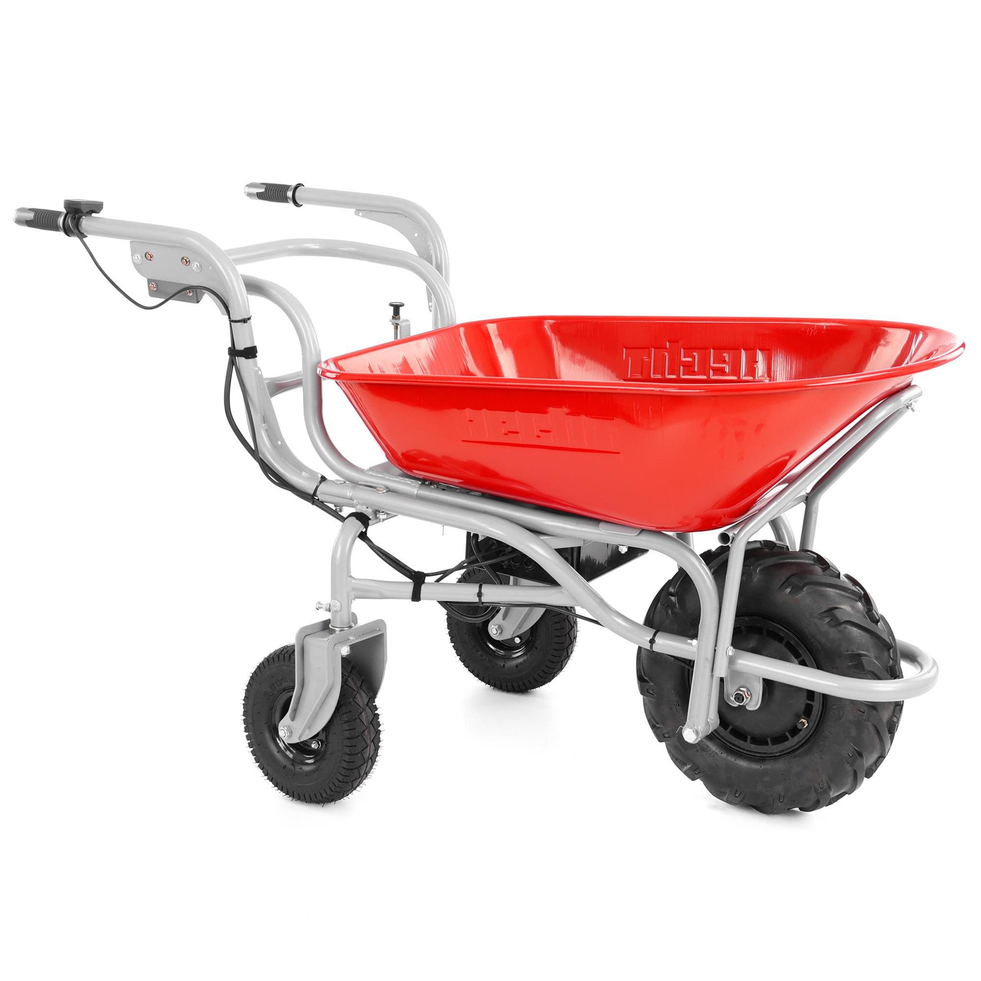 Hecht Motorschubkarre 2623 Akku-Muldenkipper Elektro 280 W 260 kg Tragkraft, 100 l, bürstenloser Motor, LED-Ladeanzeige, Luftreifen Stollenprofil