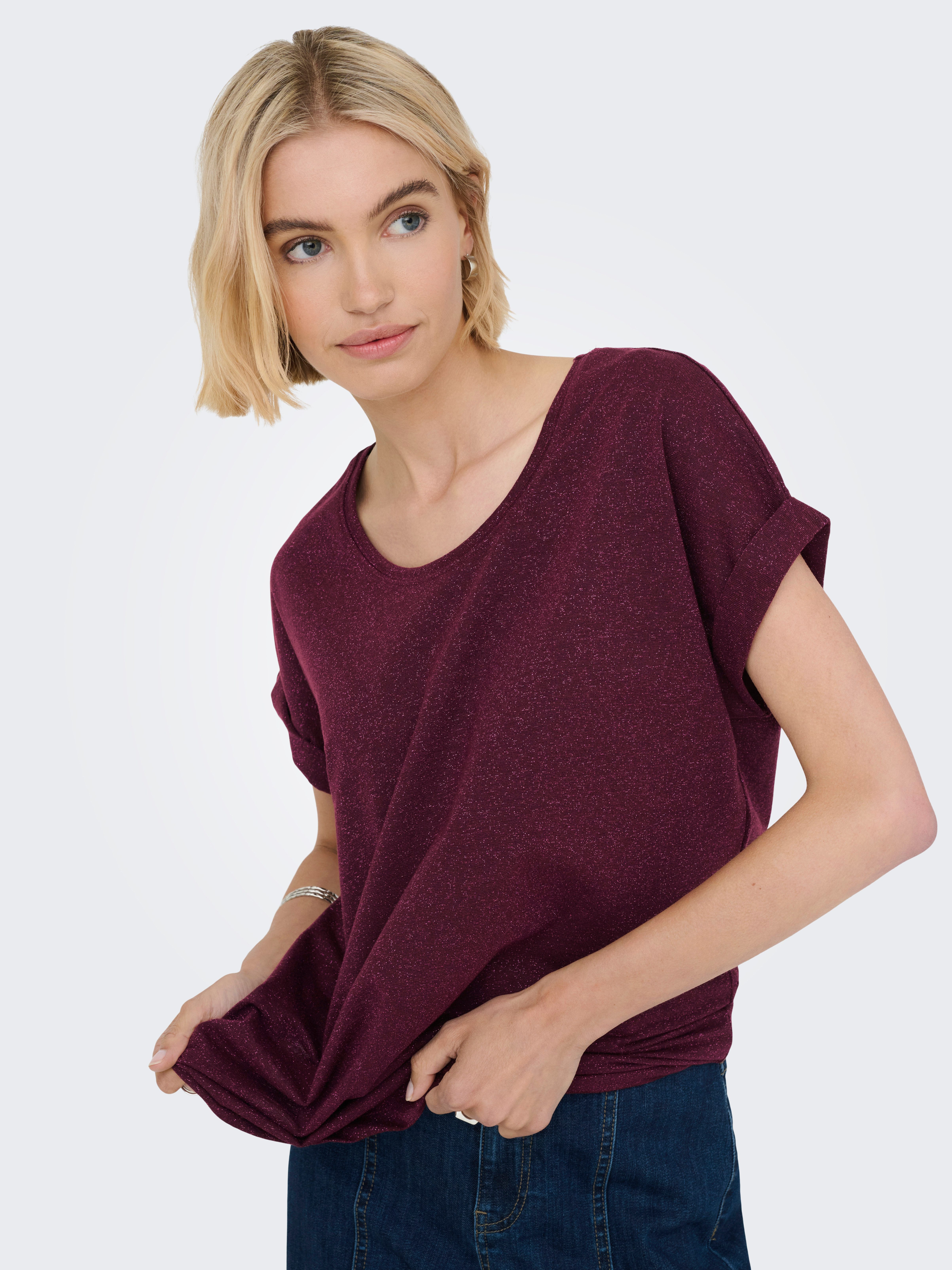 ONLY Kurzarmshirt ONLMOSTER GLITTER S/S TOP günstig online kaufen