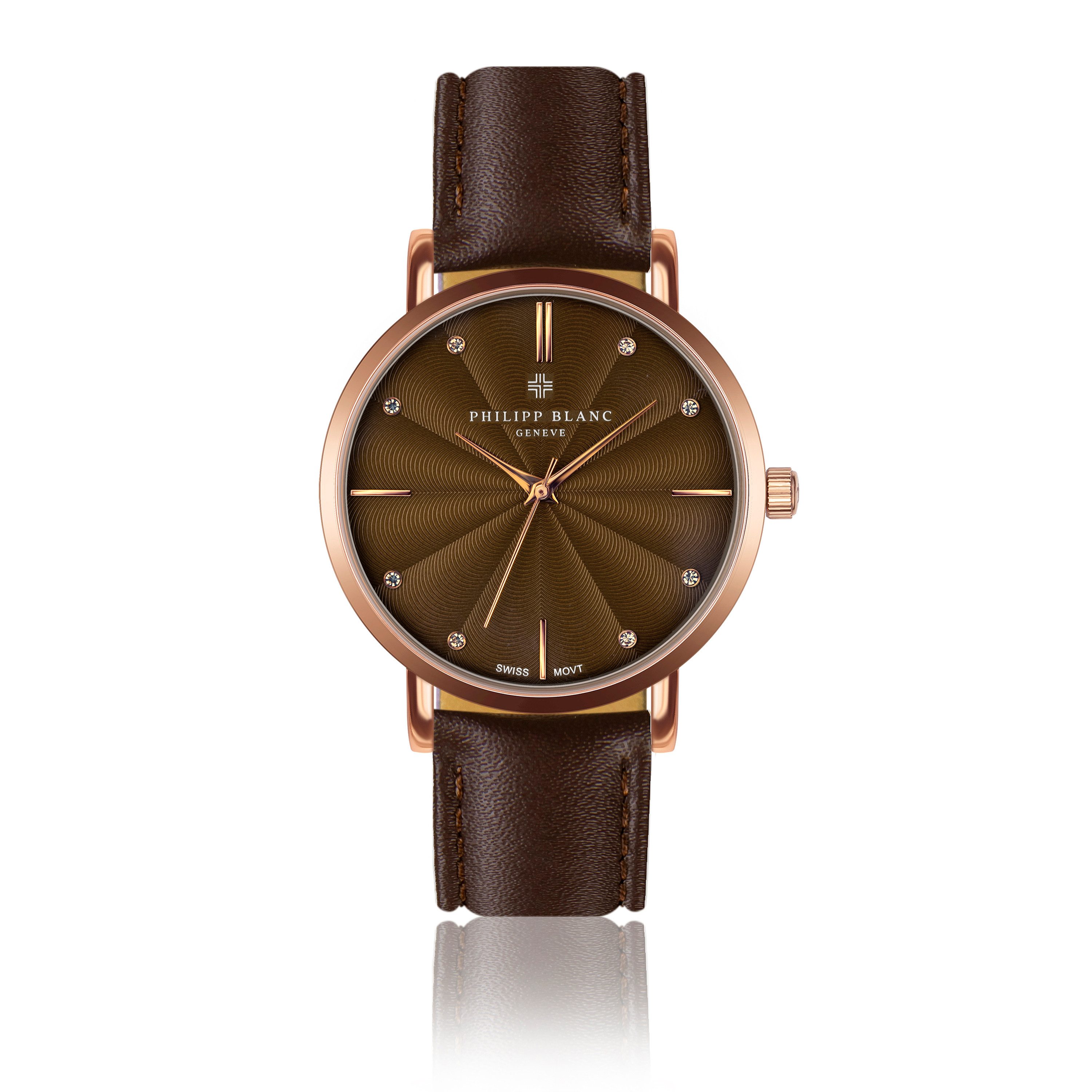 PHILIPP BLANC Quarzuhr PB7-S038R Lucerne brown leather