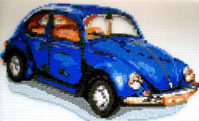 Stick it Steckpuzzle Blauer Oldtimer Metallic, 3000 Puzzleteile, Bildgröße: 53 cm x 33 cm