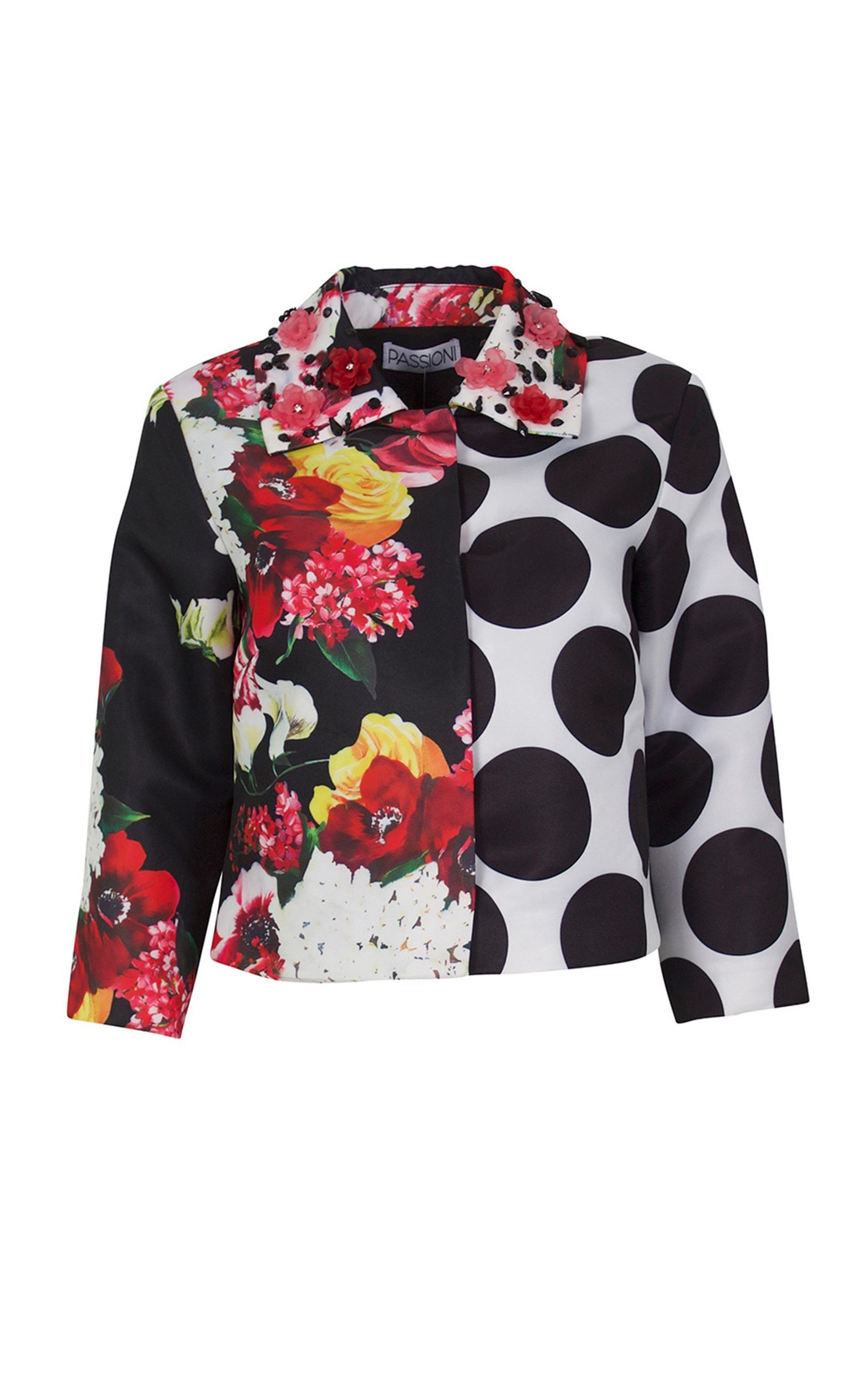 Passioni Blusenjacke mit Blumenprint und Punkte günstig online kaufen
