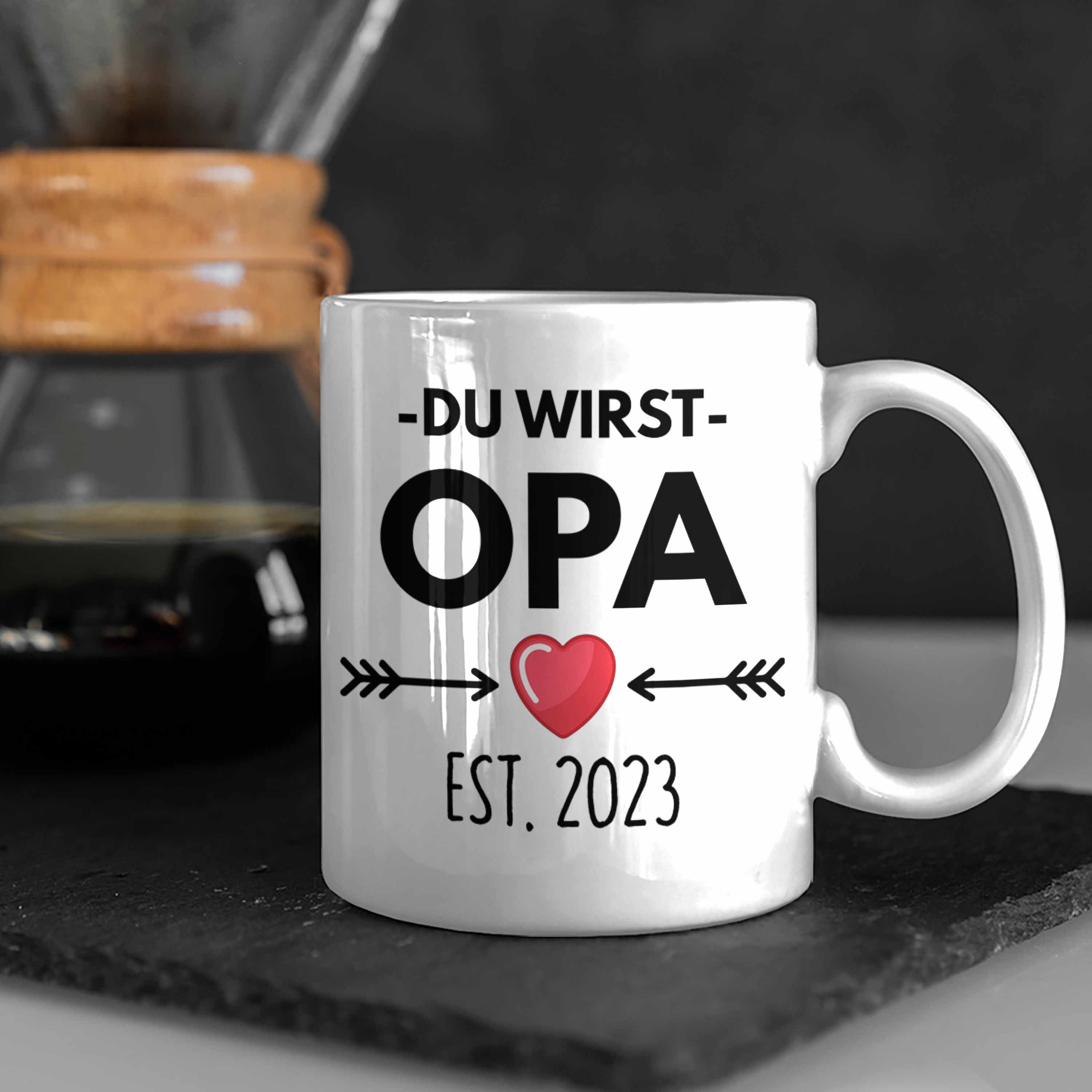 Schwangerschaft Du Opa Trendation Geschenk - 2023 Opa Tasse Wirst Weiss Trendation