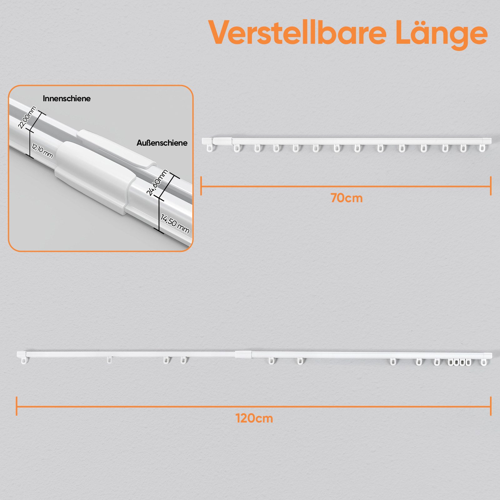 Sekey Gardinenstange Gardinenschiene Ausziehbar Alu-Vorhangschiene Maßgesch günstig online kaufen