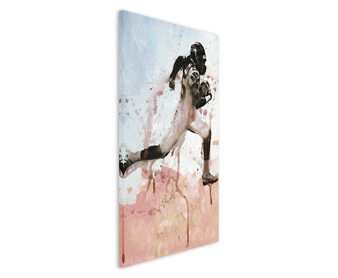 Sinus Art Leinwandbild American Football 90x60cm Aquarell Art Leinwandbild