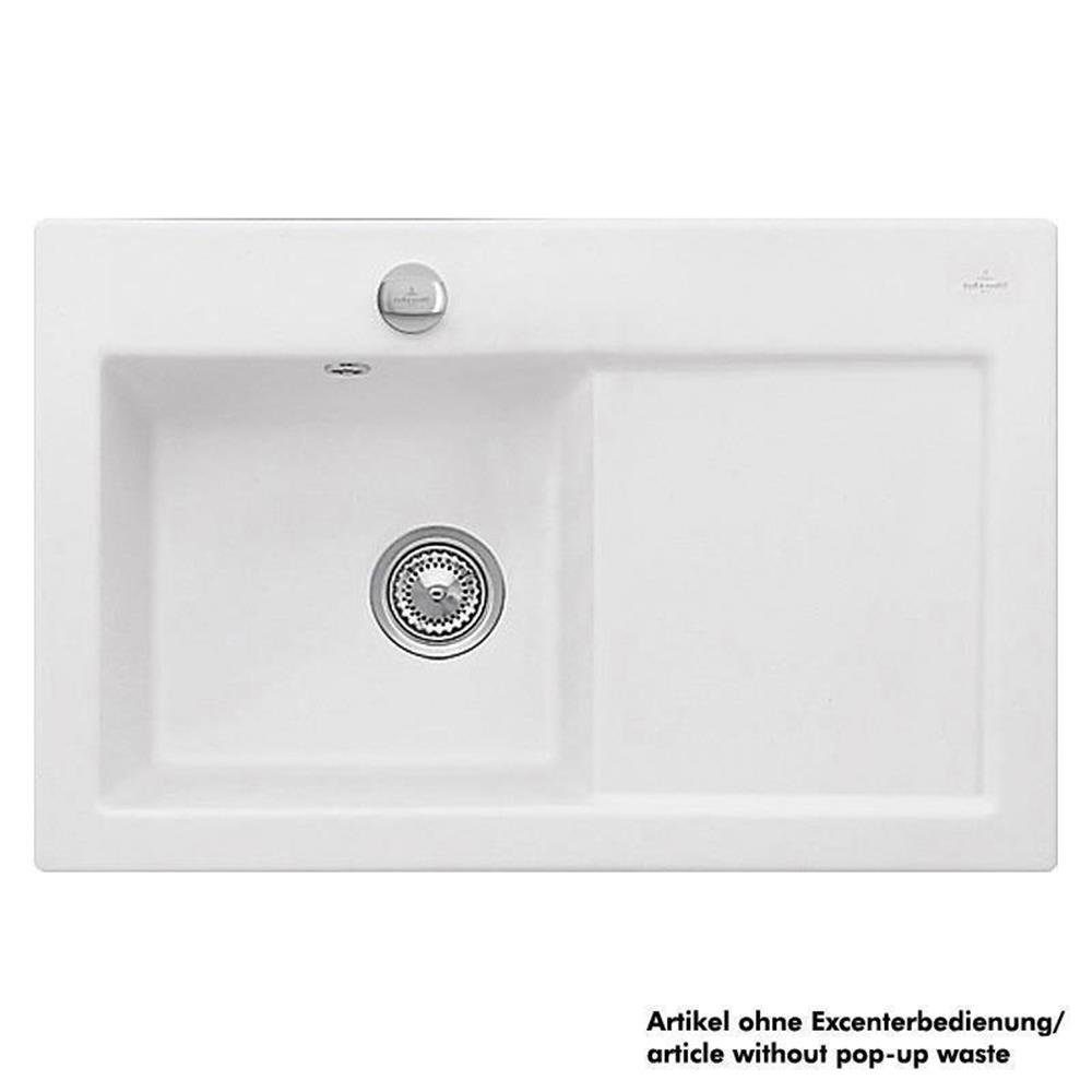 Villeroy & Boch Küchenspüle Villeroy & Boch Einbauspüle Subway 45 Becken links, 78/51 cm Classicline RW Stone White