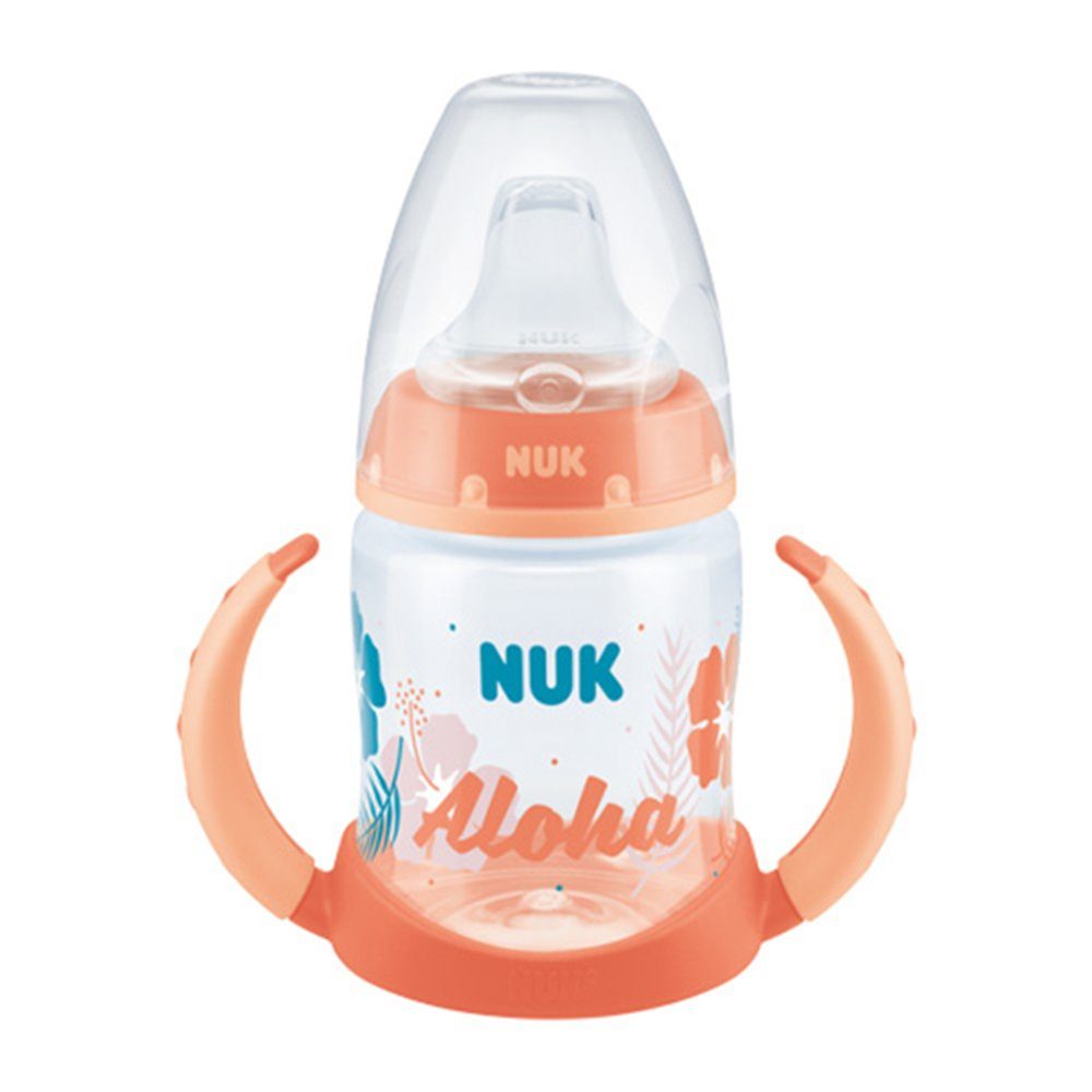 First Griff Babyflasche NUK Choice mit Trinklernflasche 150ml NUK Beach 6-18M Editon orange
