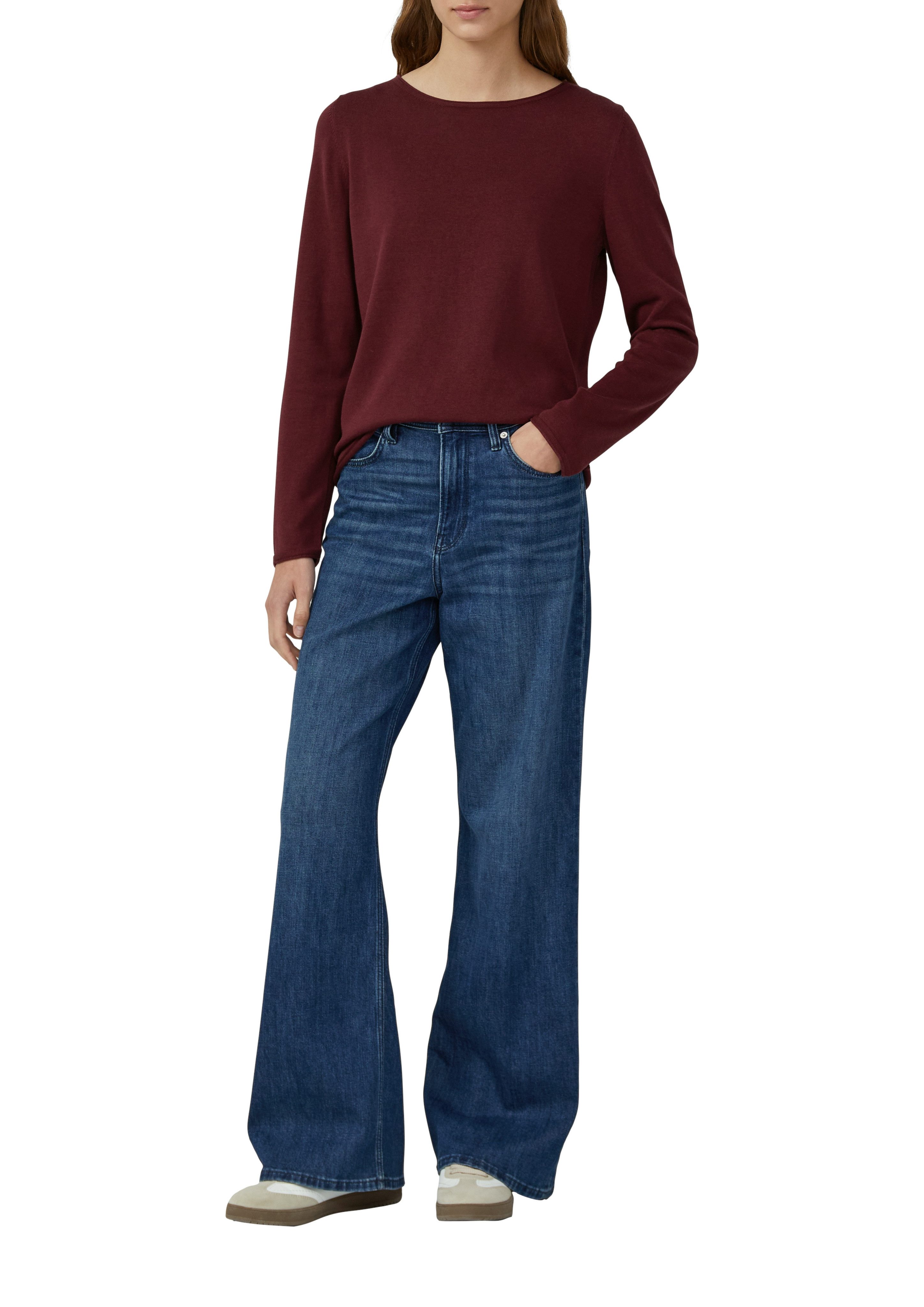 s.Oliver Langarmshirt mit Rollkanten günstig online kaufen