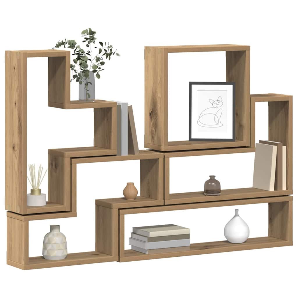 vidaXL Regal Wandwürfel Eiche handwerklich 96 günstig online kaufen