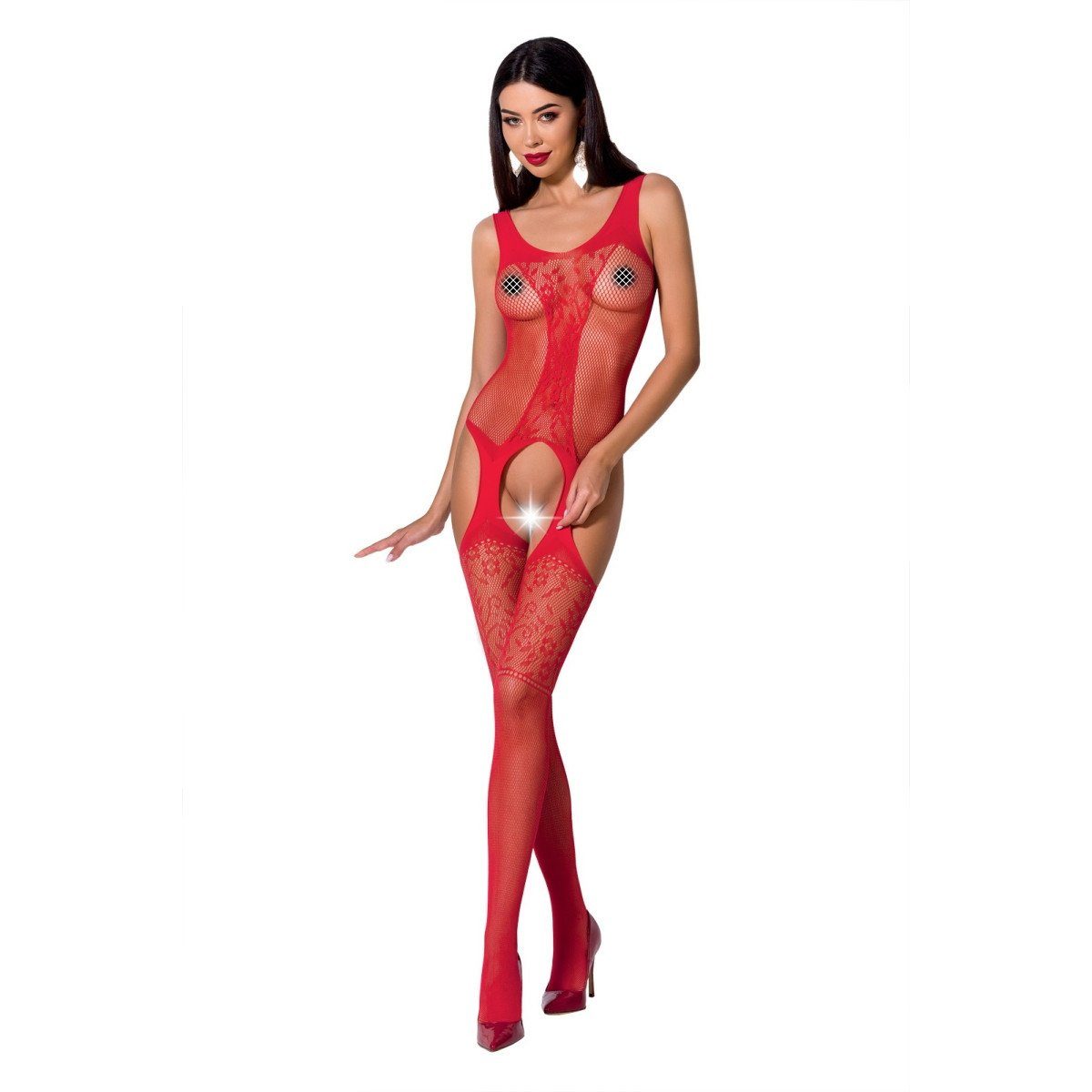 PE red - Catsuit Passion-Exklusiv Bodystocking BS072 (S/L)