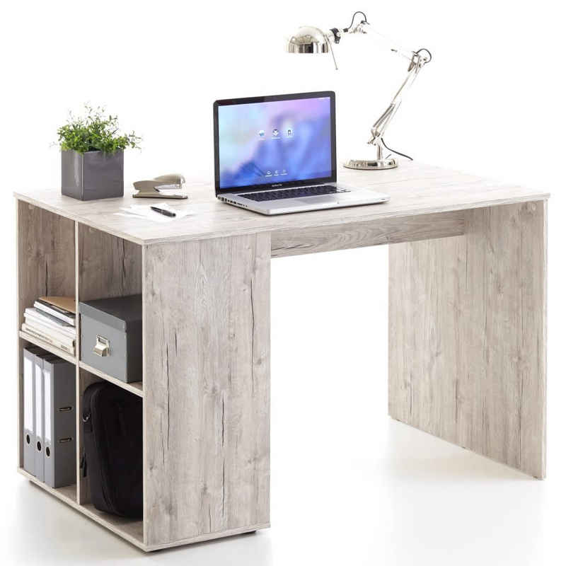 FMD Schreibtisch »Schreibtisch mit Regal 117×73×75 cm Sandeiche«