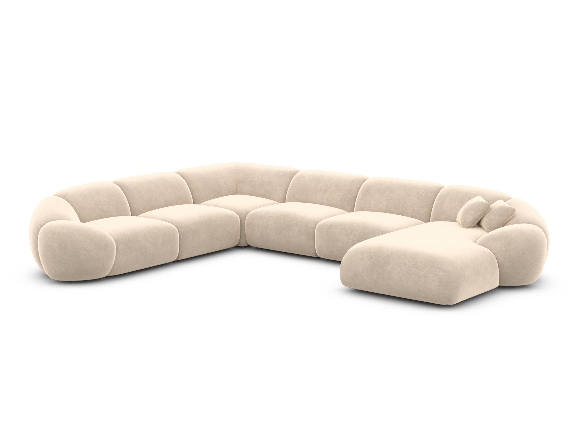 Sofa Dreams Wohnlandschaft XXL Wohnlandschaft Solverde U-Form aus Stoff, Wohnlandschaft, U-Form, Moderne Wohnlandschaft in U-Form, 2 Zierkissen inklusive
