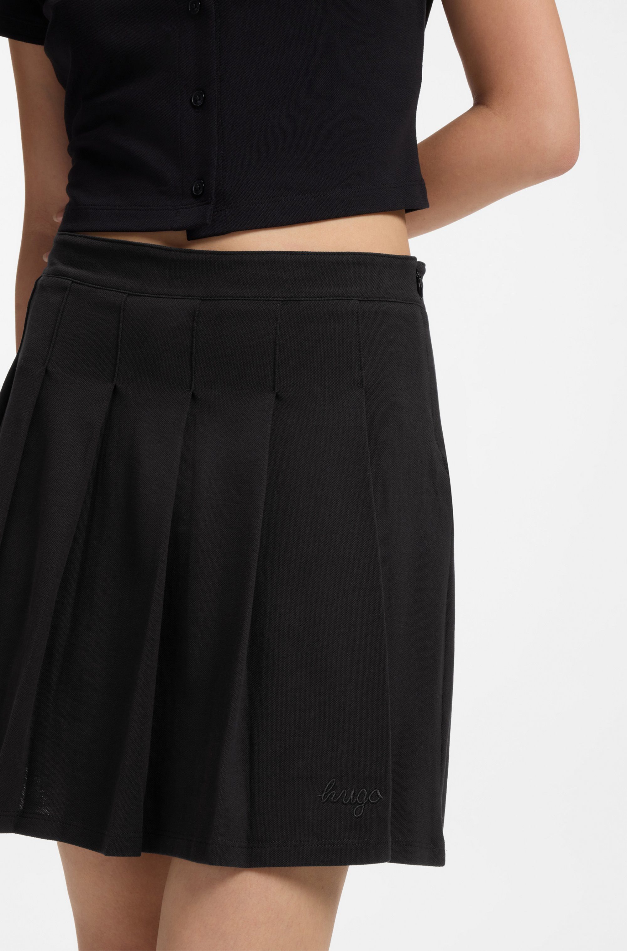 HUGO Plisseerock Nalham mit integrierter Shorts, Relaxed Fit