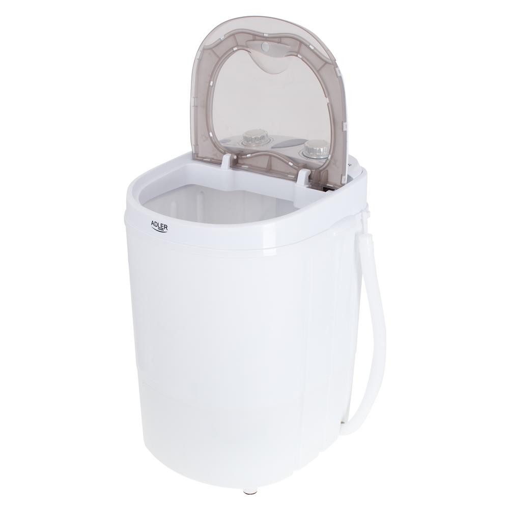 Adler Mini-Waschmaschine AD 8055, Schleudern, 3 kg, Camping, Reisen, Singelhaushalt, kompakt, weiß