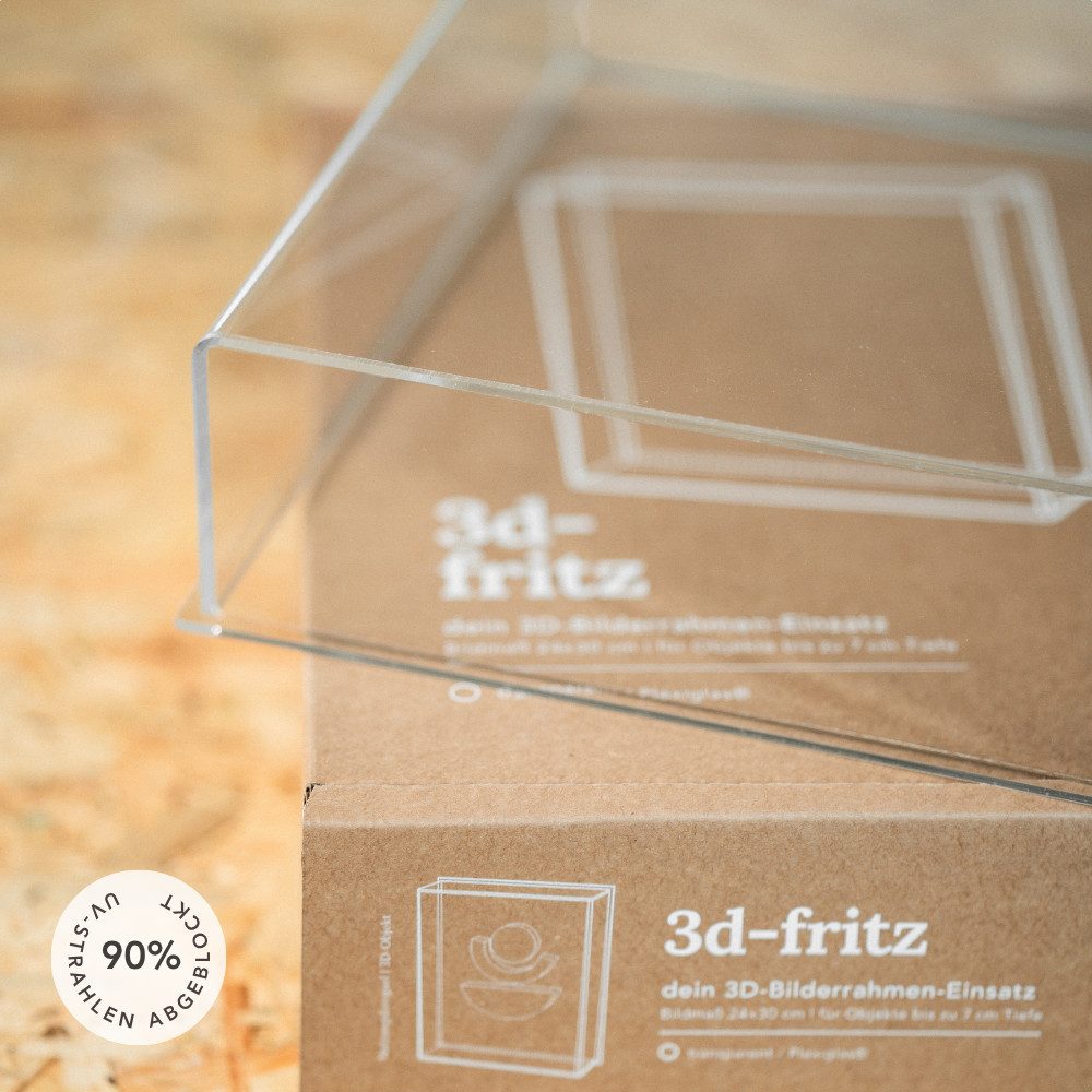 krasspedia Bilderrahmen fritz 3D-Objektrahmen Einsatz 7 cm tief, 24x30 cm, zum Befüllen, Bilderrahmen zum Befüllen, Erinnerungsbox, Geschenke für Frauen – Bild 5 von 5