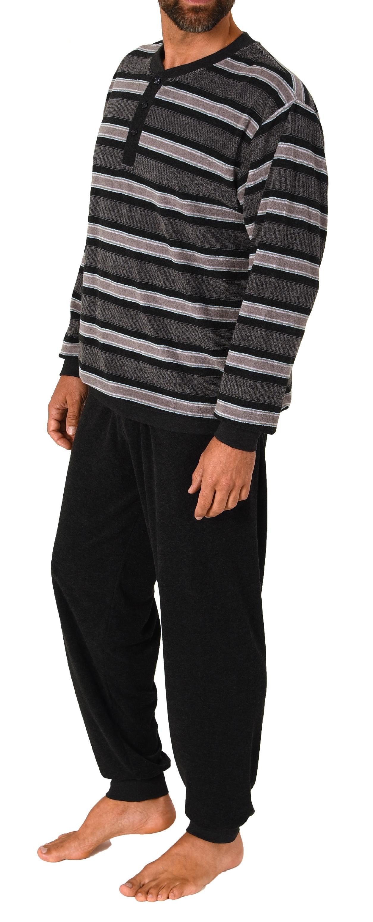 Normann Pyjama Normann Herren Frottee Schlafanzug langarm mit Bündchen günstig online kaufen