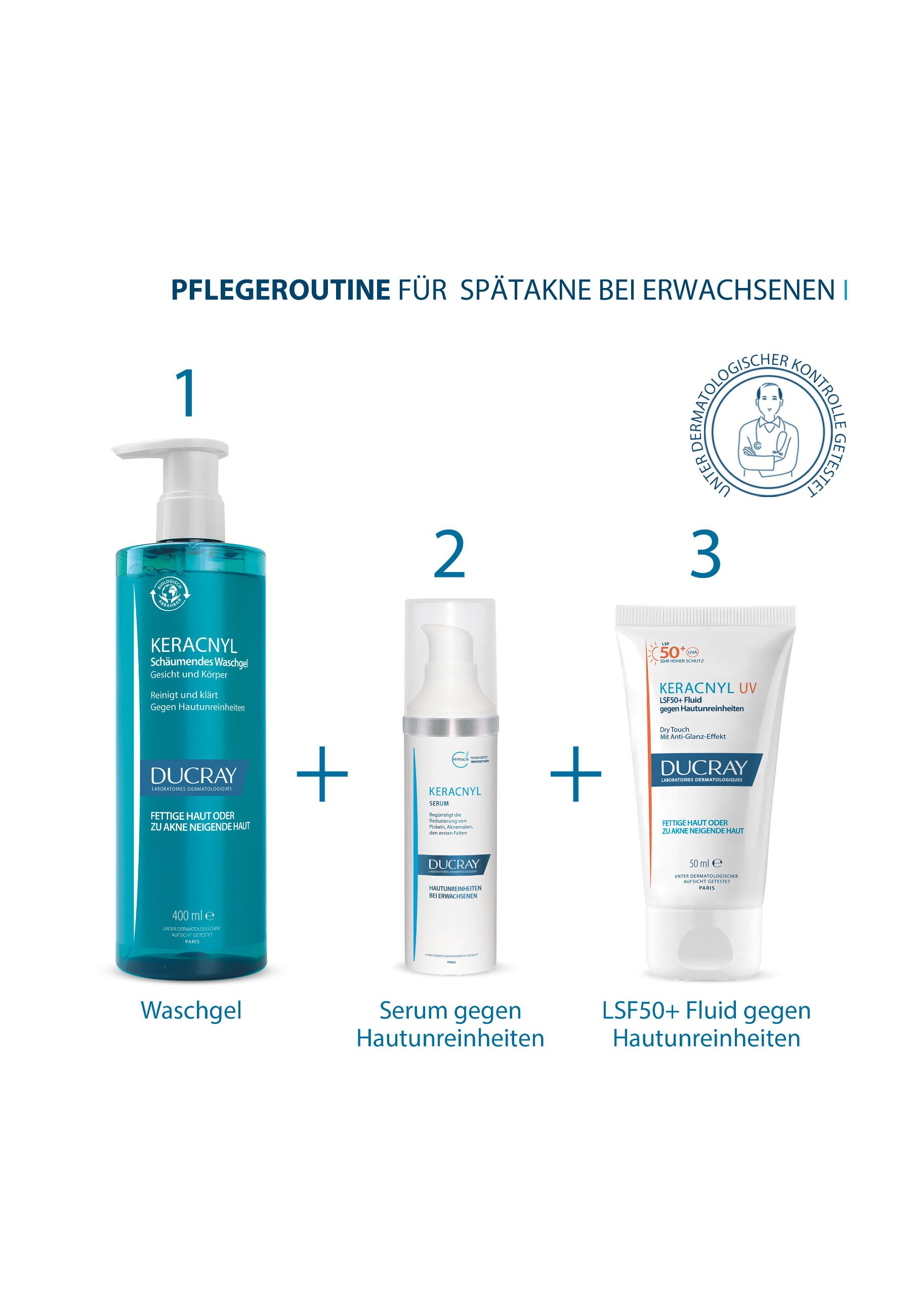 Ducray Gesichtsserum KERACNYL Serum, hilft Pickel, Pickelmale und erste Falten zu reduzieren