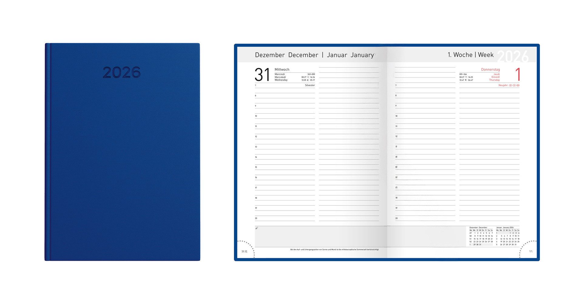 Idena Buchkalender Idena Buchkalender 2026 Basic blau DIN A5