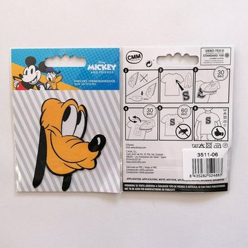 Disney Aufnäher Bügelbild, Aufbügler, Applikationen, Patches, Flicken, zum aufbügeln, Polyester, Mickey Mouse Pluto - Größe: 0 x 0 cm