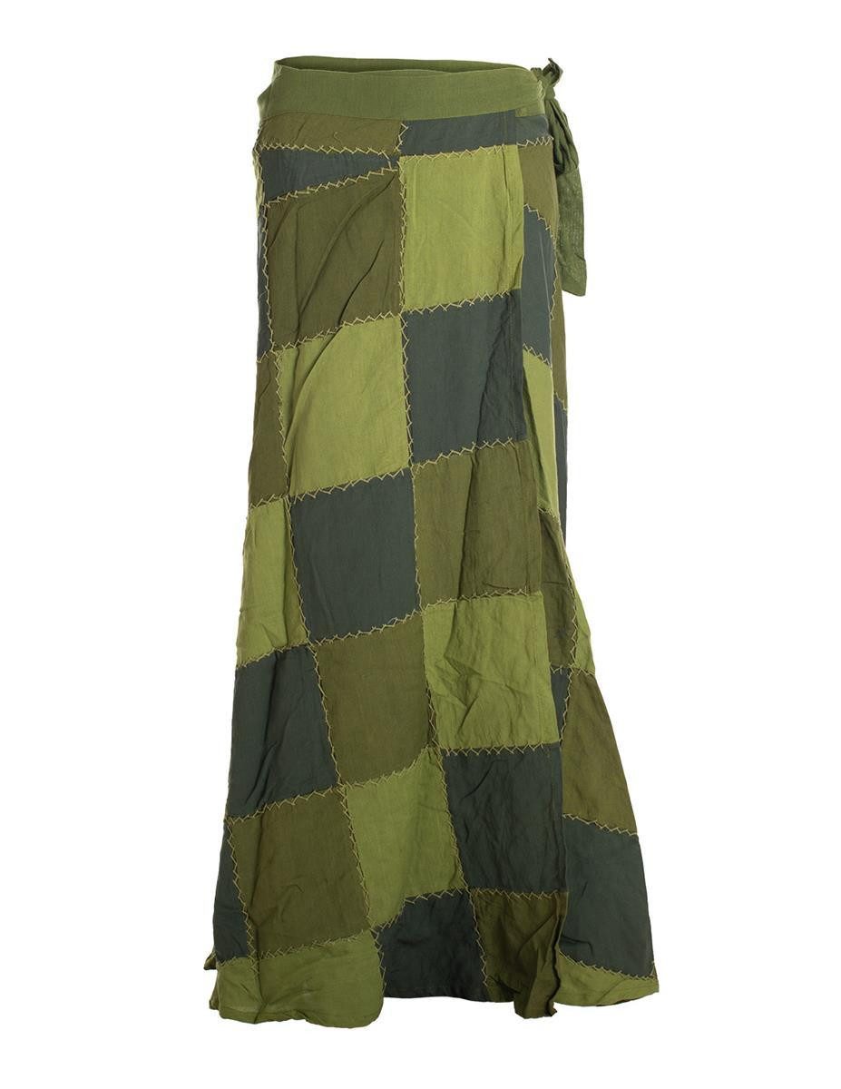 Vishes Wickelrock Langer Patchwork-Rock Wickel-Rock Wickel-Kleid Karos Ethno, Hippie, Boho, Gipsy Style