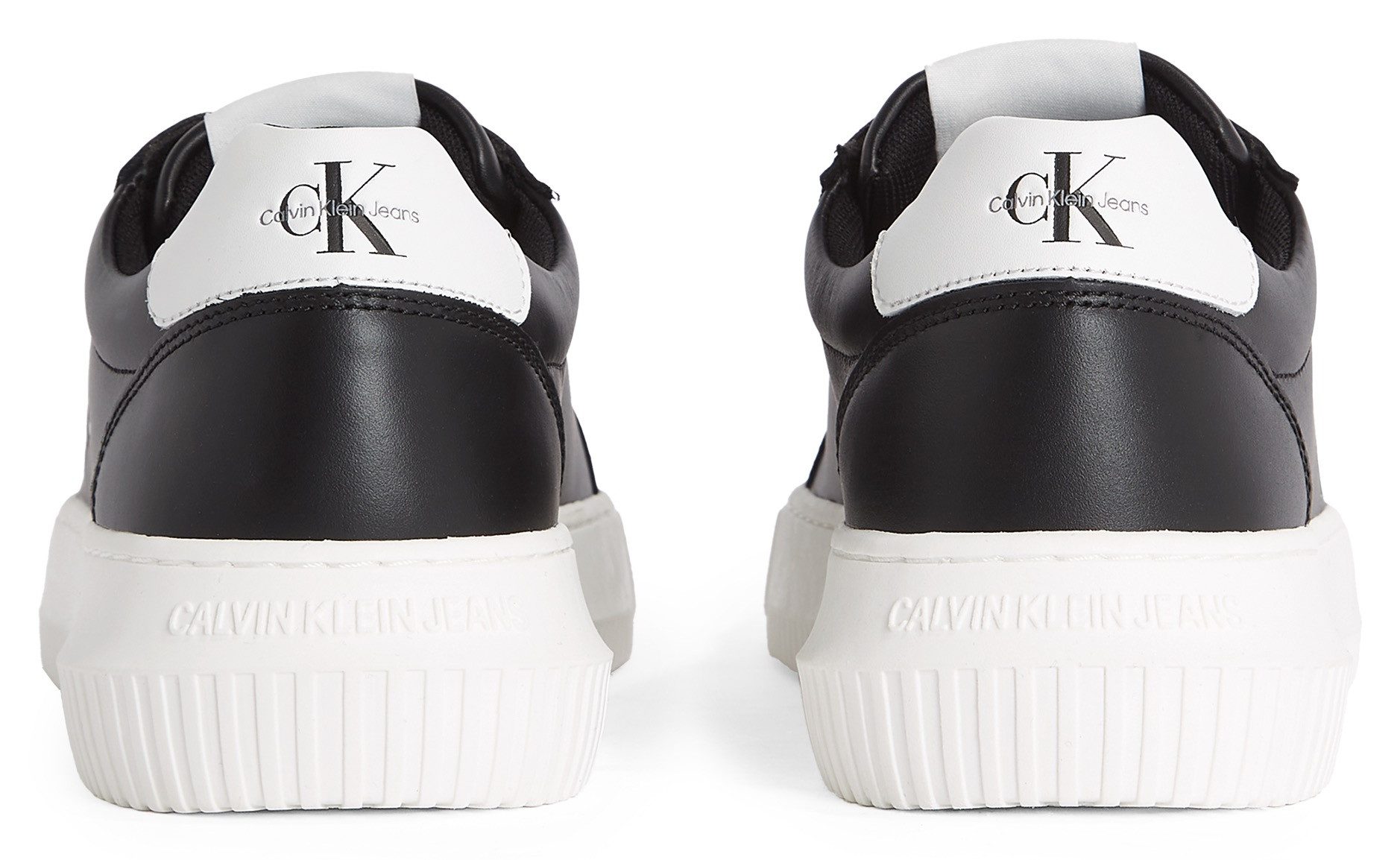 Calvin Klein Jeans CHUNKY CUPSOLE MONO LTH WN Plateausneaker, Freizeitschuh, Halbschuh, Schnürschuh mit CK-Schriftzug an der Seite