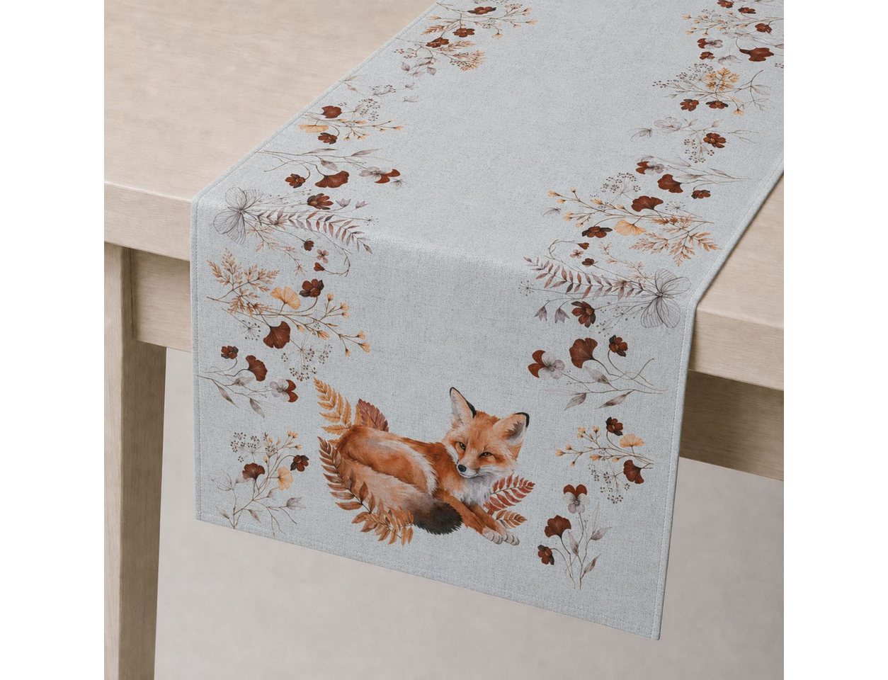 texpot Tischdecke Tischläufer Druck Fuchs Herbst (1-tlg)