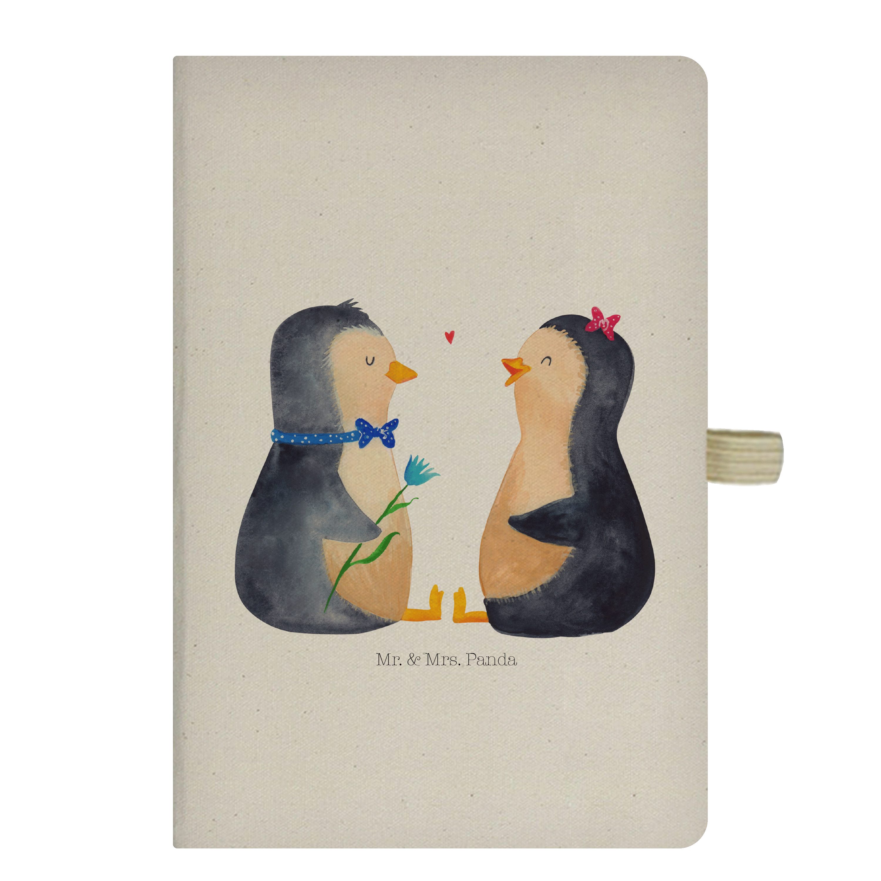 Mr. & Mrs. Panda Notizbuch Pinguin Pärchen - Transparent - Geschenk, Notizheft, Liebe, Adressbuc Mr. & Mrs. Panda