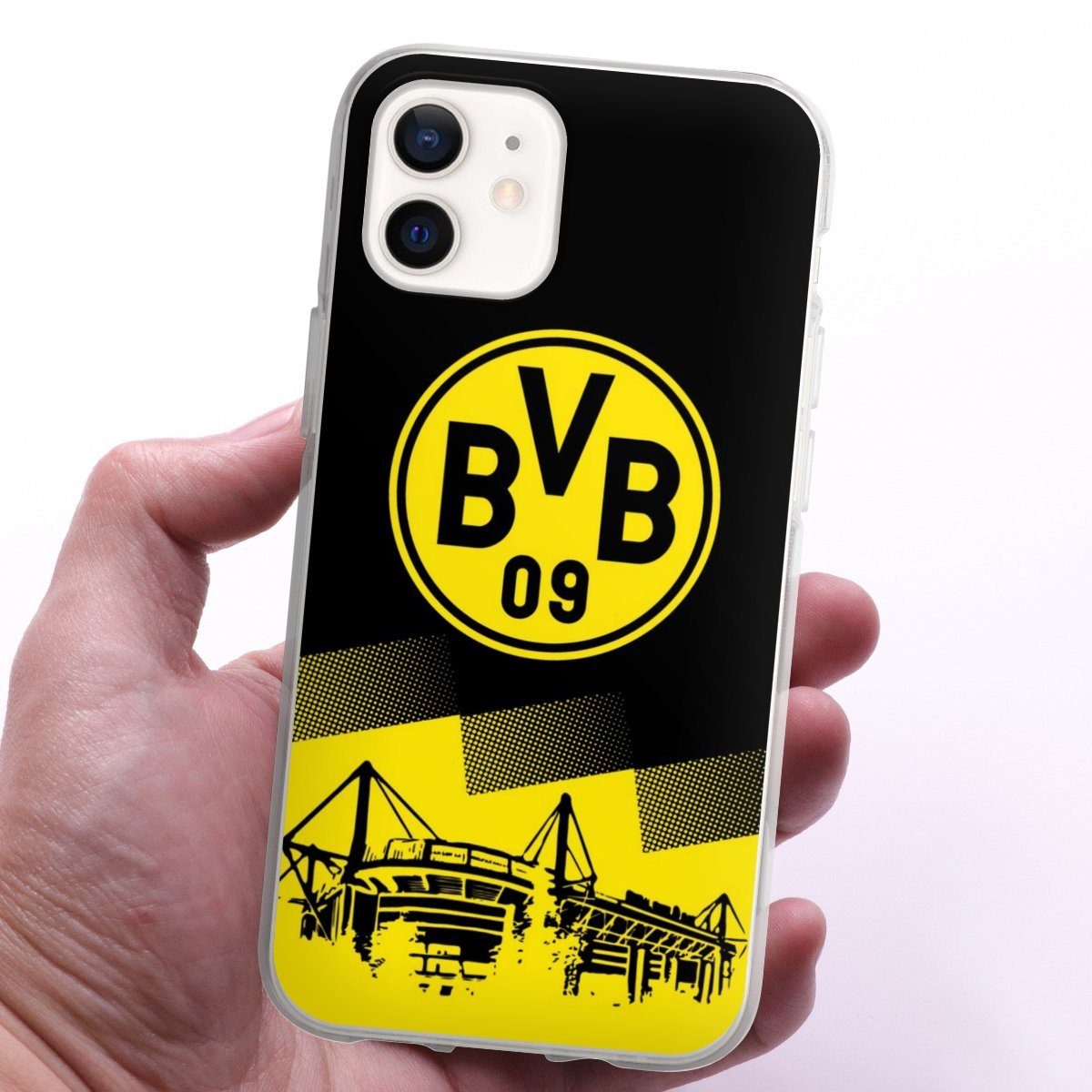 DeinDesign Handyhülle BVB Borussia Dortmund Stadion BVB Two Tone, Apple  iPhone 12 Silikon Hülle Bumper Case Handy Schutzhülle