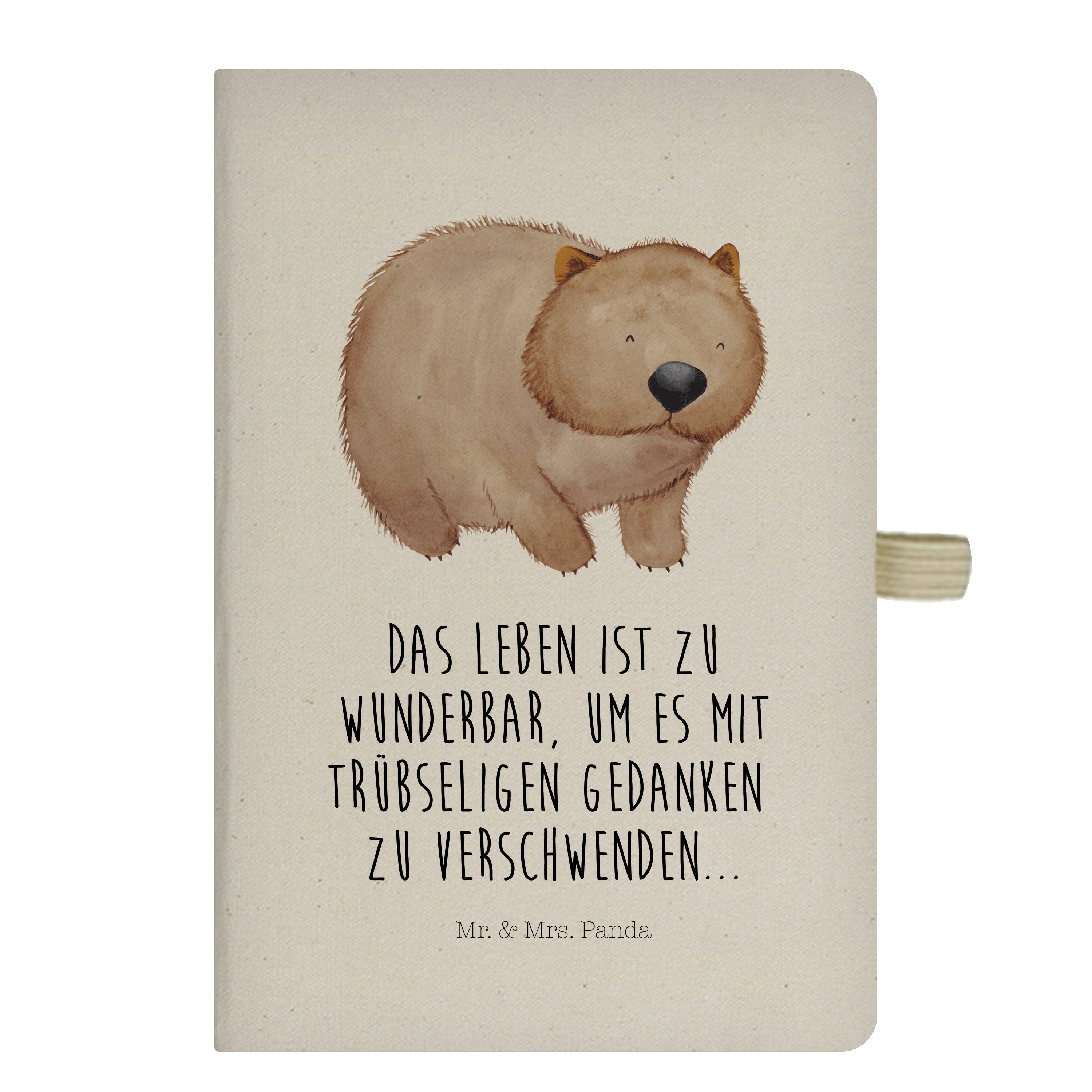 Mr. & Mrs. Panda Notizbuch Wombat - Transparent - Geschenk, Schreibbuch, Tiere, Eintragebuch, Sp Mr. & Mrs. Panda