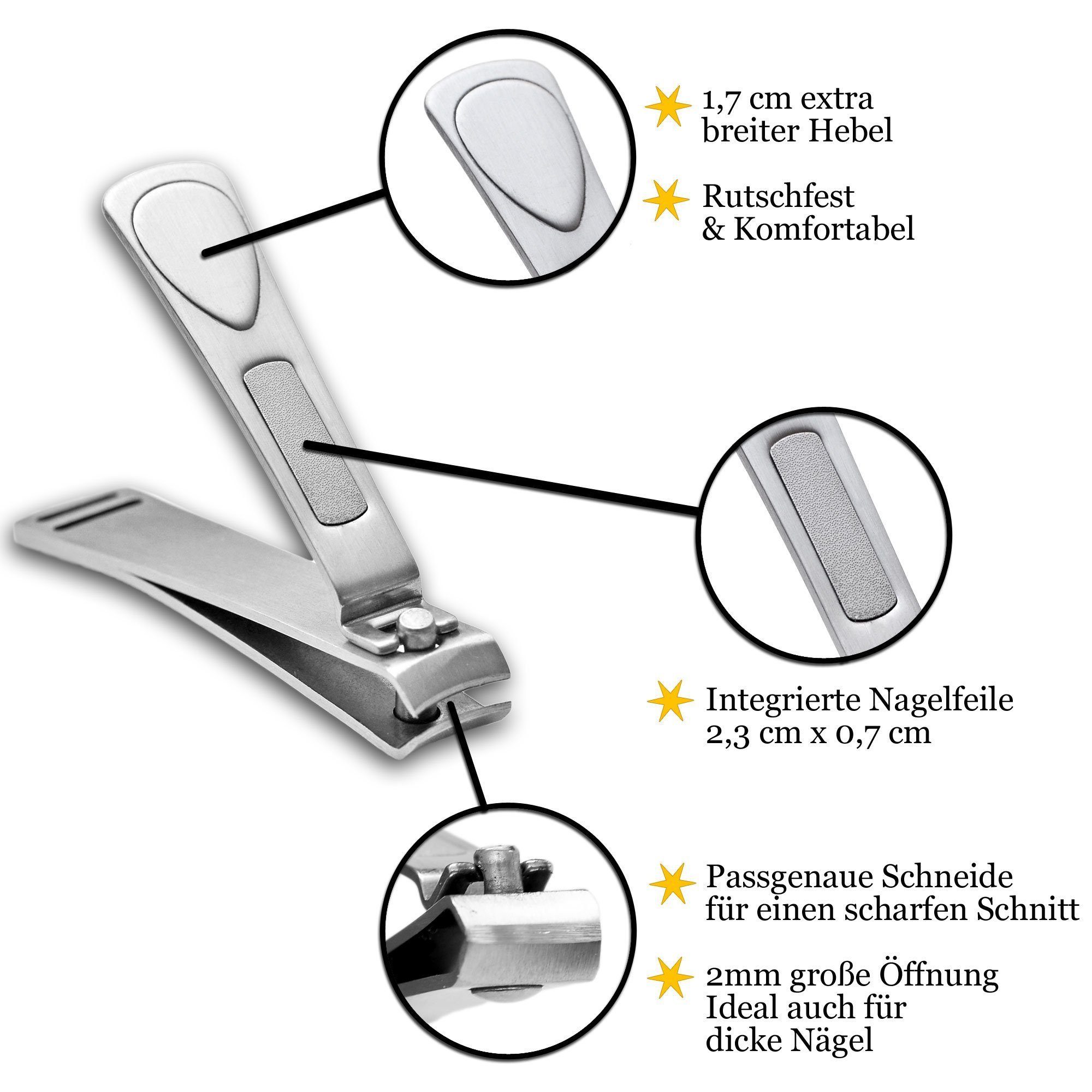 K-Pro Nagelknipser Klipsy Groß-Nagelknipser-Nagelzwicker-dicker Nägel, 1-tlg., Für dicke, starke, harte Nägel,scharfe, breite Klinge