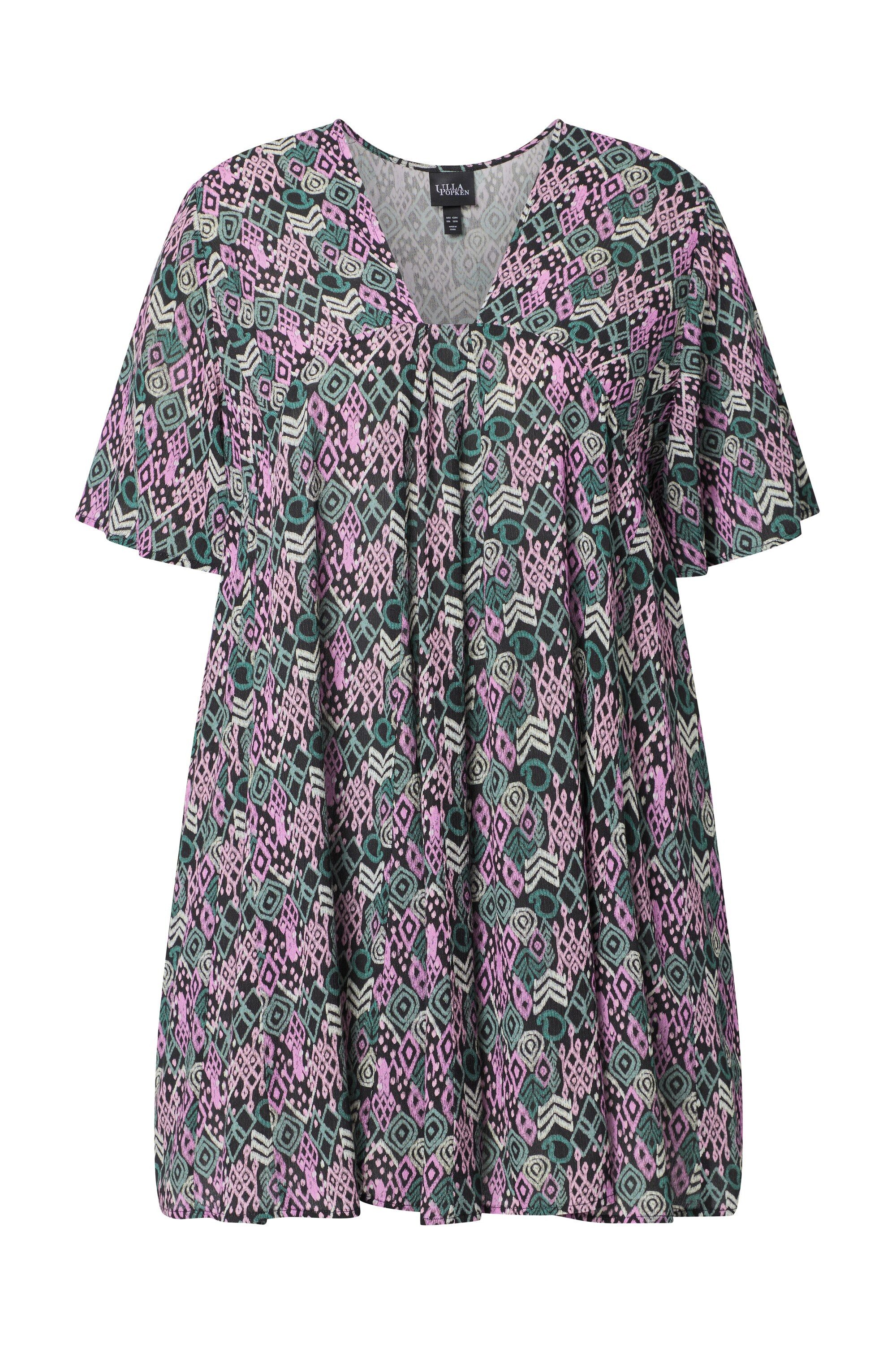 Ulla Popken Longbluse Bluse Zierfalten A-Linie Carré-Ausschnitt – Bild 2 von 4