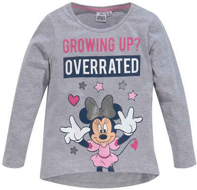 Disney Minnie Mouse Langarmshirt Minnie Mouse Langarm T-Shirt für Mädchen 110 116 128 Glitzer