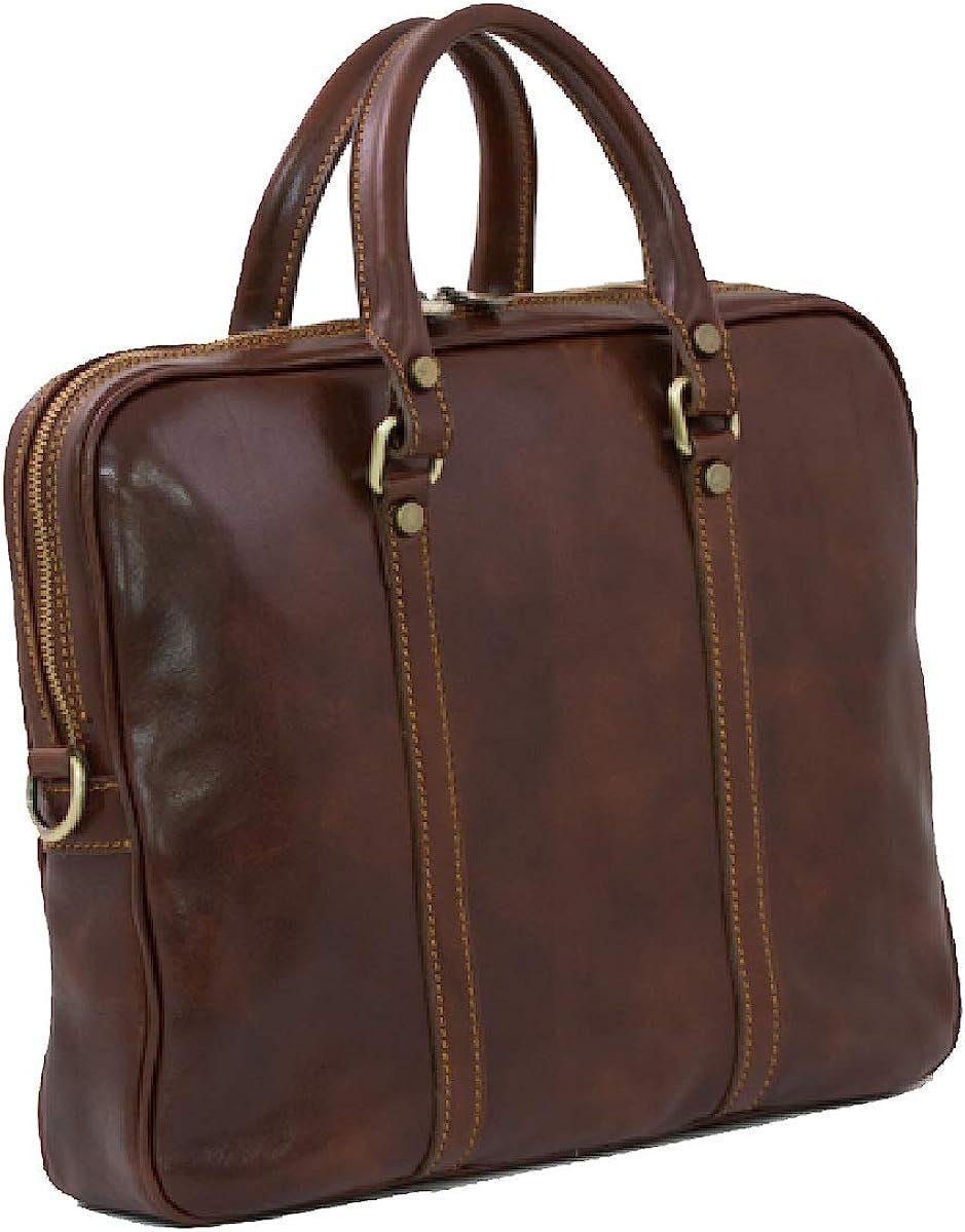 BZNA Aktentasche Andrea Firenze Business vegetable tanned Designer Laptop Ledertasche