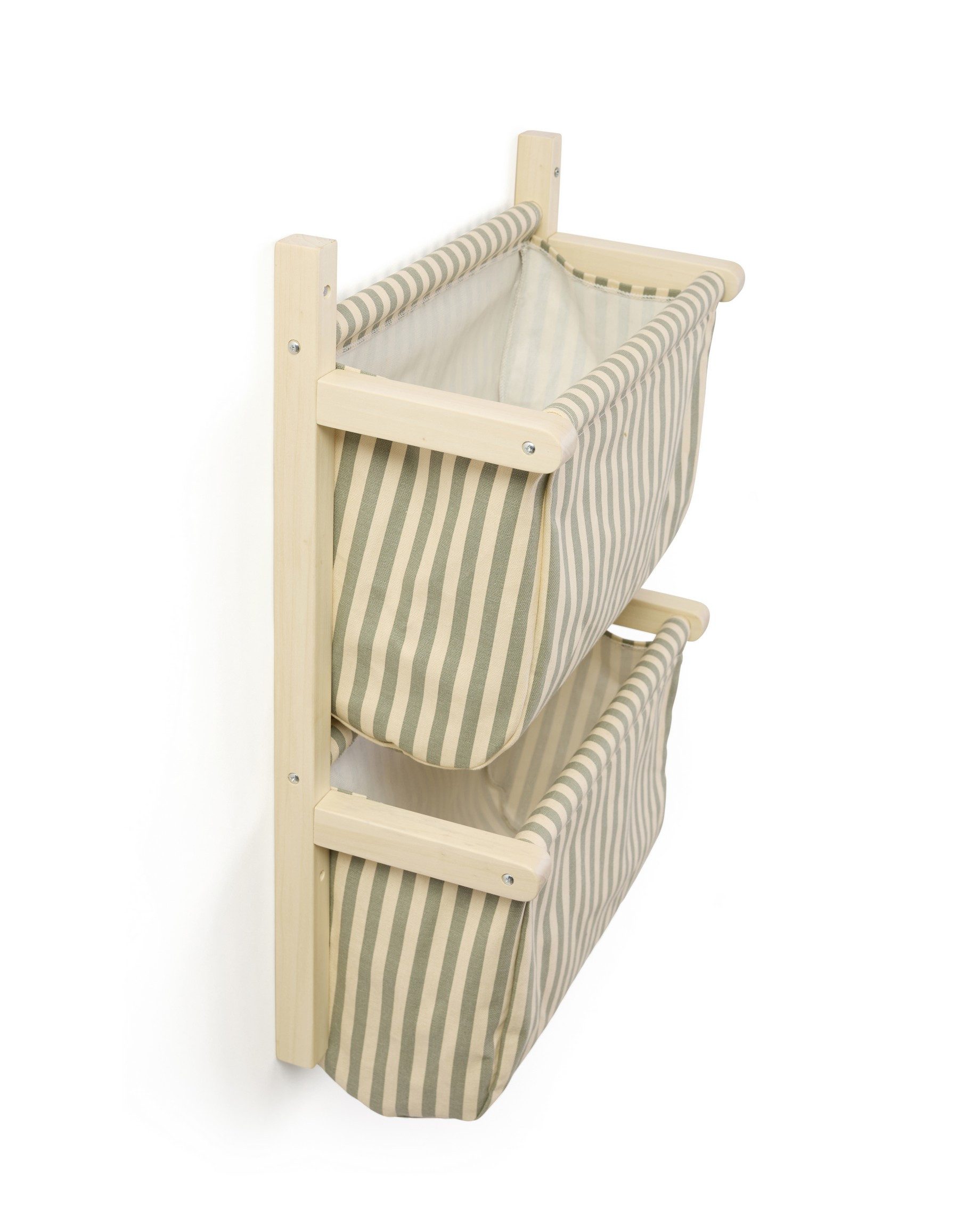 Kids Concept Wäschesortierer Kids Concept - Wand-Organizer-Stofftaschen gestreift grün - 60x40x19cm (1 St)