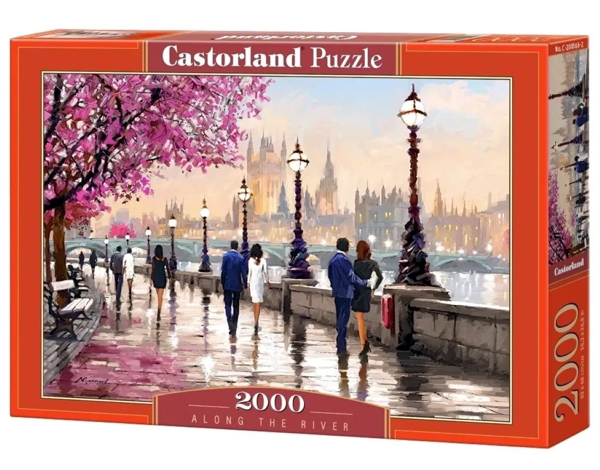 Castorland Puzzle 2000 "Along The River" - "Entlang des Flusses", Landschaf günstig online kaufen